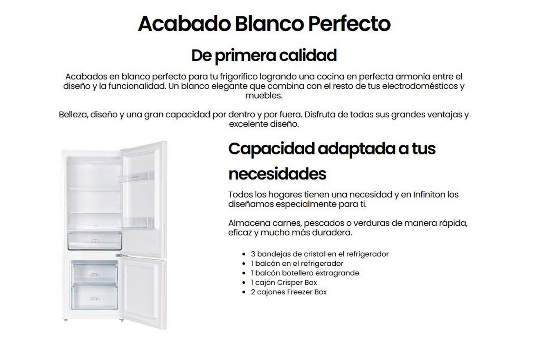 Un documento con información del producto, incluyendo especificaciones técnicas y eficiencia energética.
