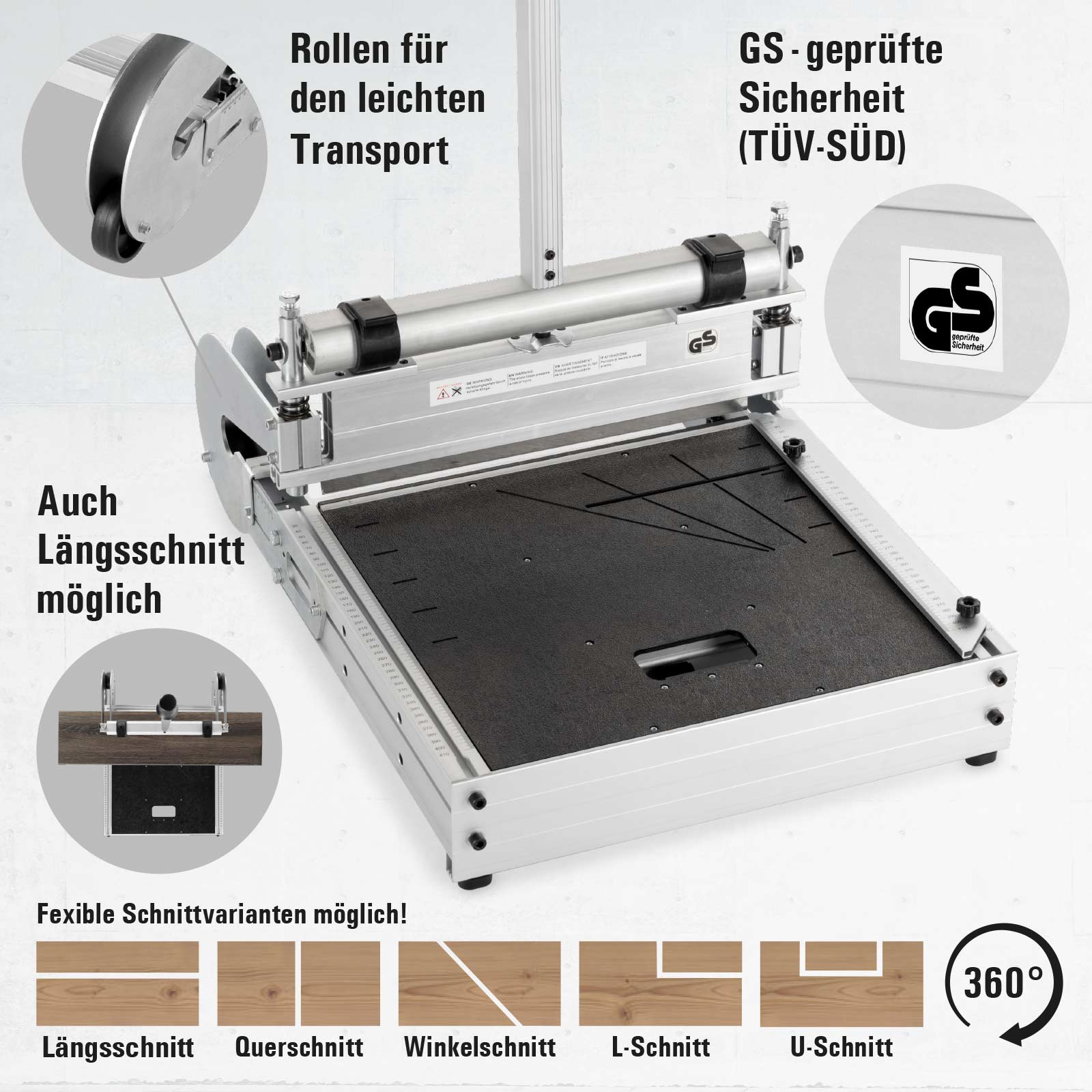Ein Papierschneider mit verschiedenen Schnittoptionen.