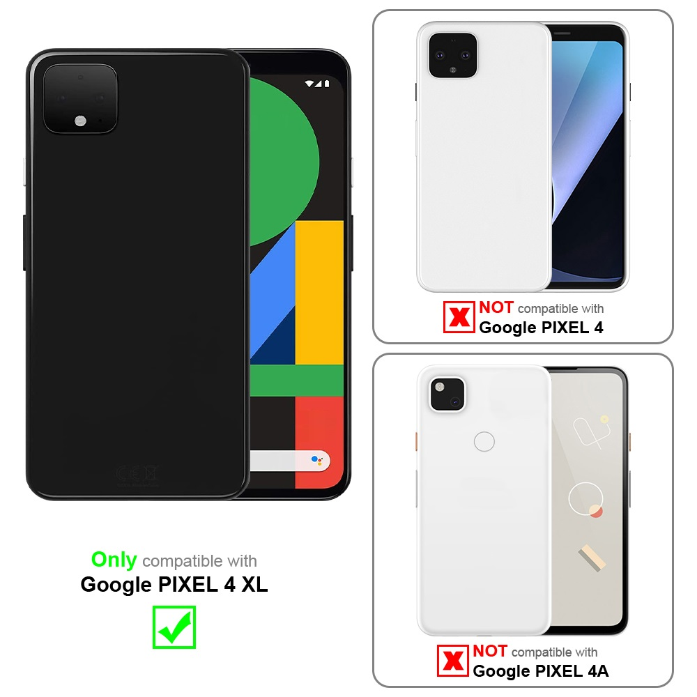 Due telefoni. Uno con custodia, compatibile con Google PIXEL 4 XL.
