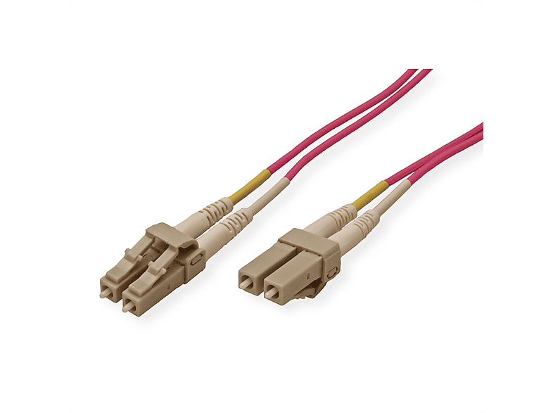 ROLINE LWL-Kabel OM4 LC/LC – 50/125µm, 2m, Violett, Mit Low-Loss Steckern Für Hohe Datenraten