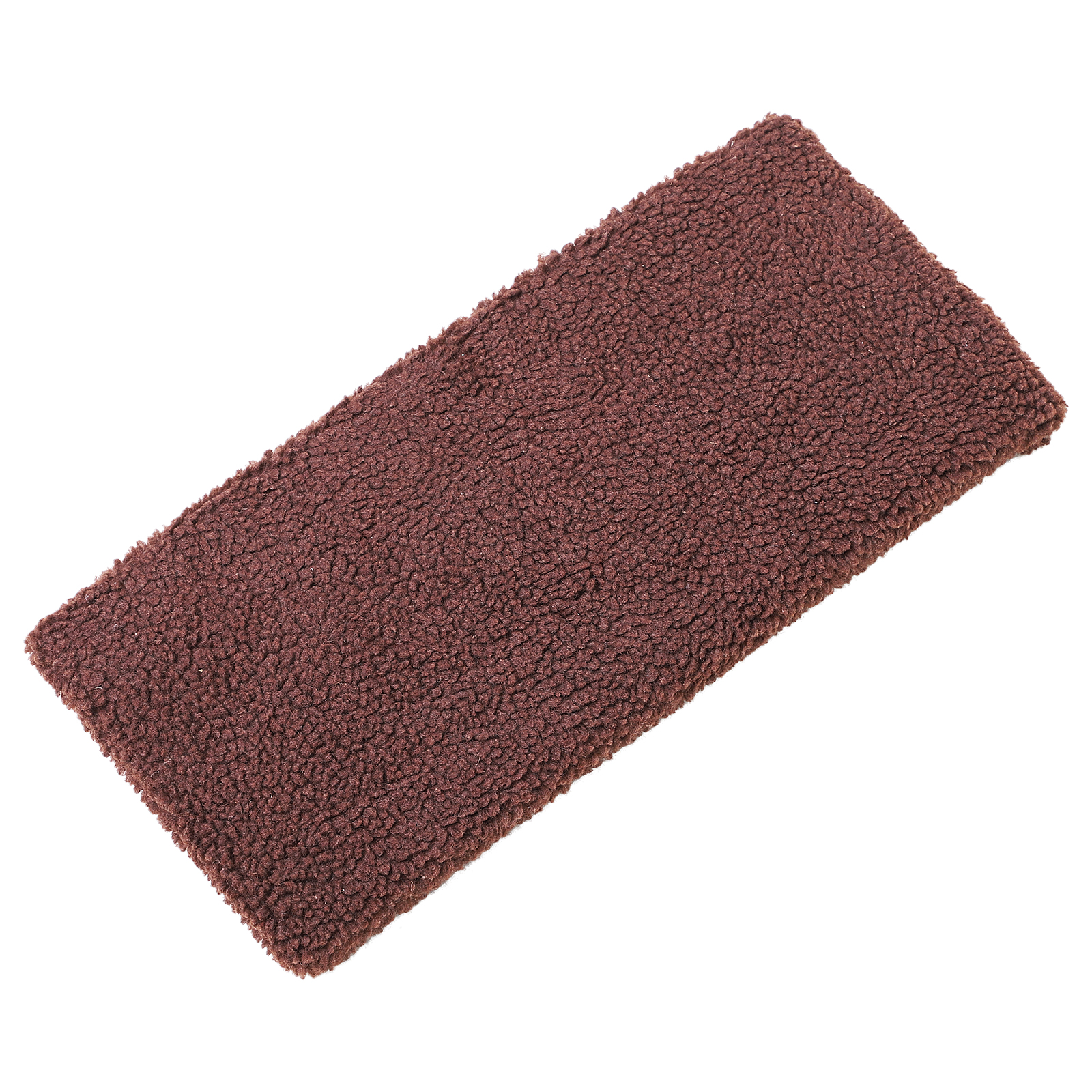 Tela marrón y esponjosa. La tela es rectangular y tiene una superficie suave y texturizada.