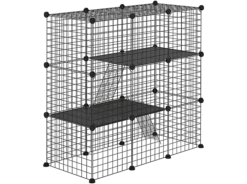 PawHut Jaula Grande Para Roedor 80x52x128 Cm Casa De 4 Alturas Con Rampas Hamaca Colgante Bandeja Extrau00edble Y Ruedas Gris - AliExprs