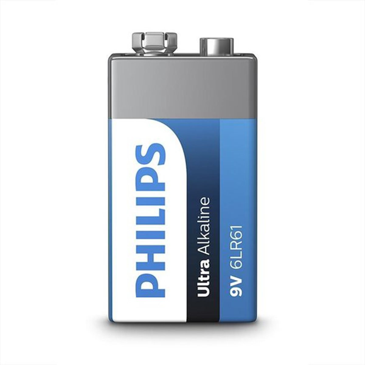 Bateria Philips Ultra Alkaline 9V. Szary i niebieski.