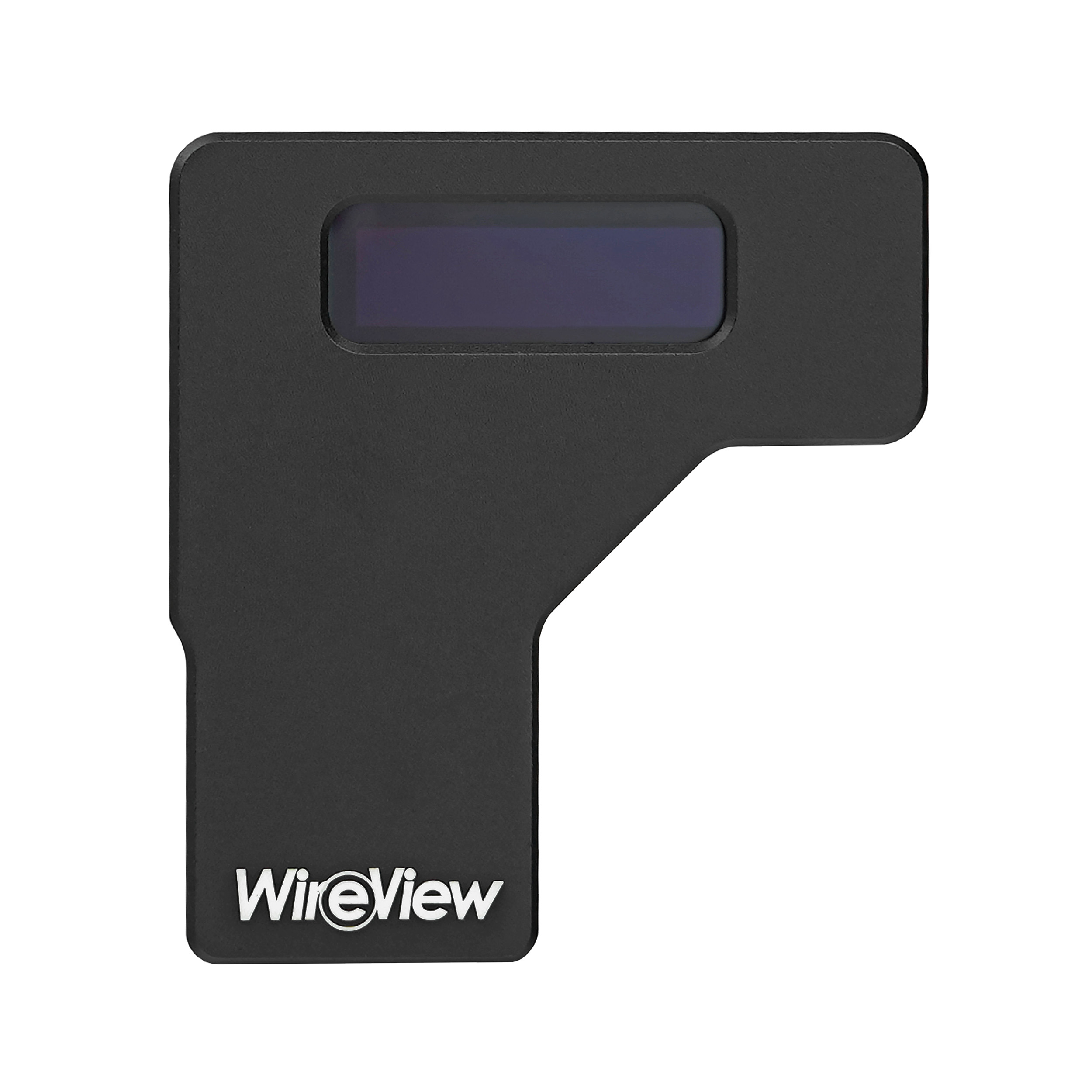 Accessorio WireView nero. Il logo WireView è in basso, sfondo nero.