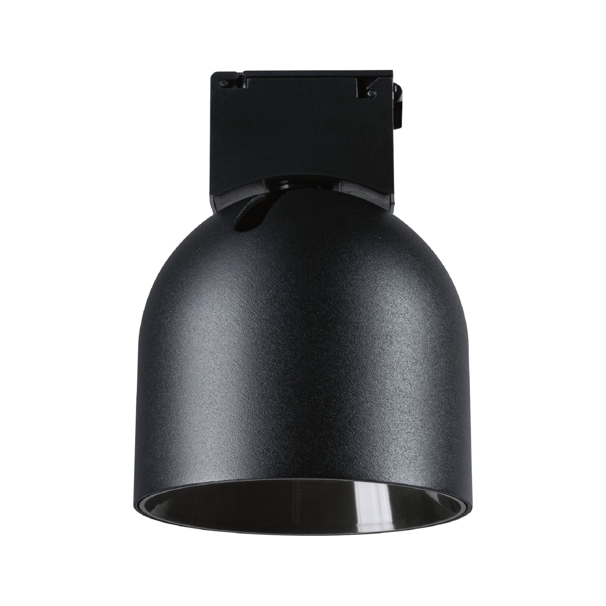 Schwarze Metallhalterung mit zwei Löchern und gezahntem Rand.