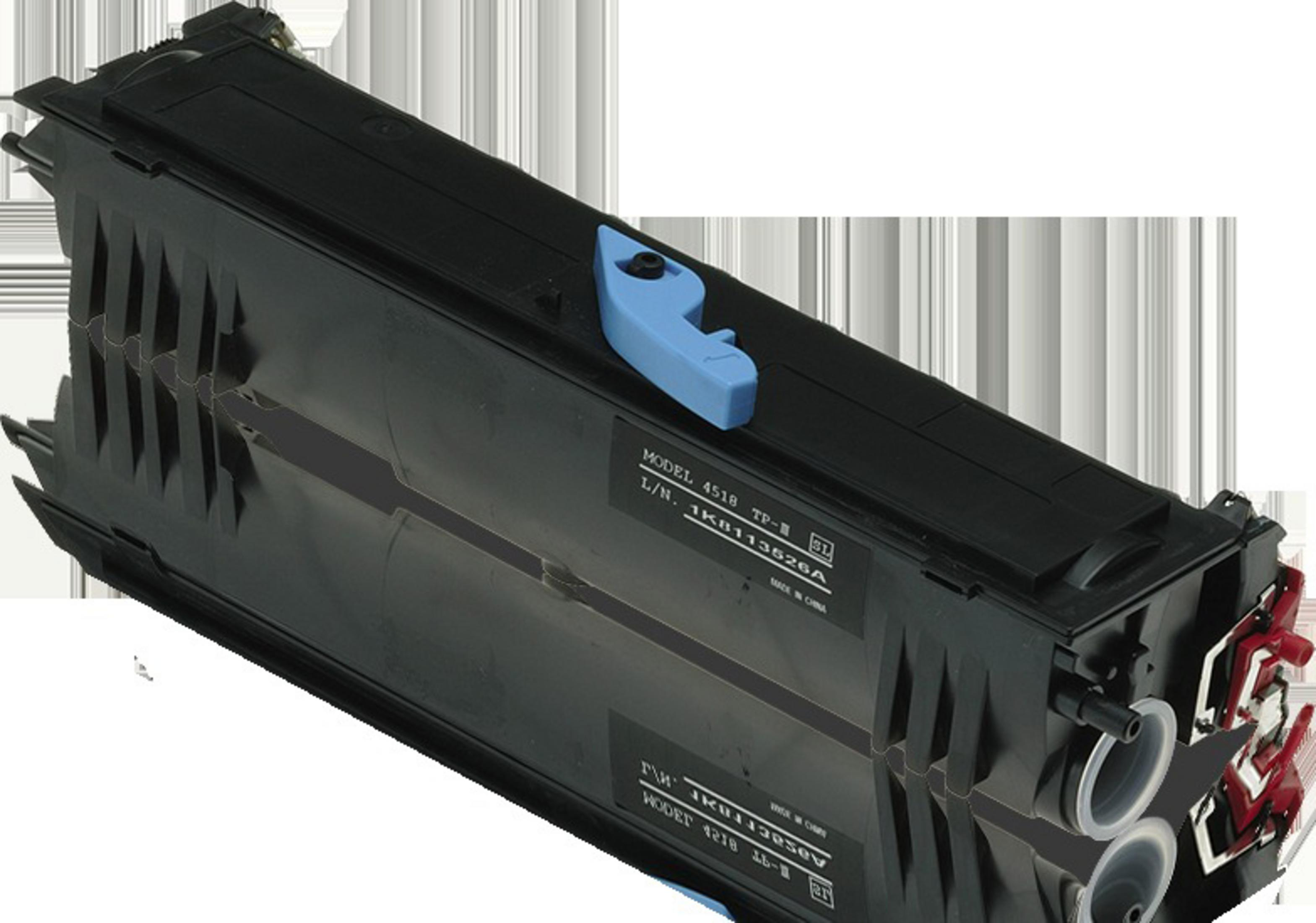 Cartuccia toner nera con manico blu. Contiene testo: Modello 4518. L/N. 1M8113526A. Made in China.
