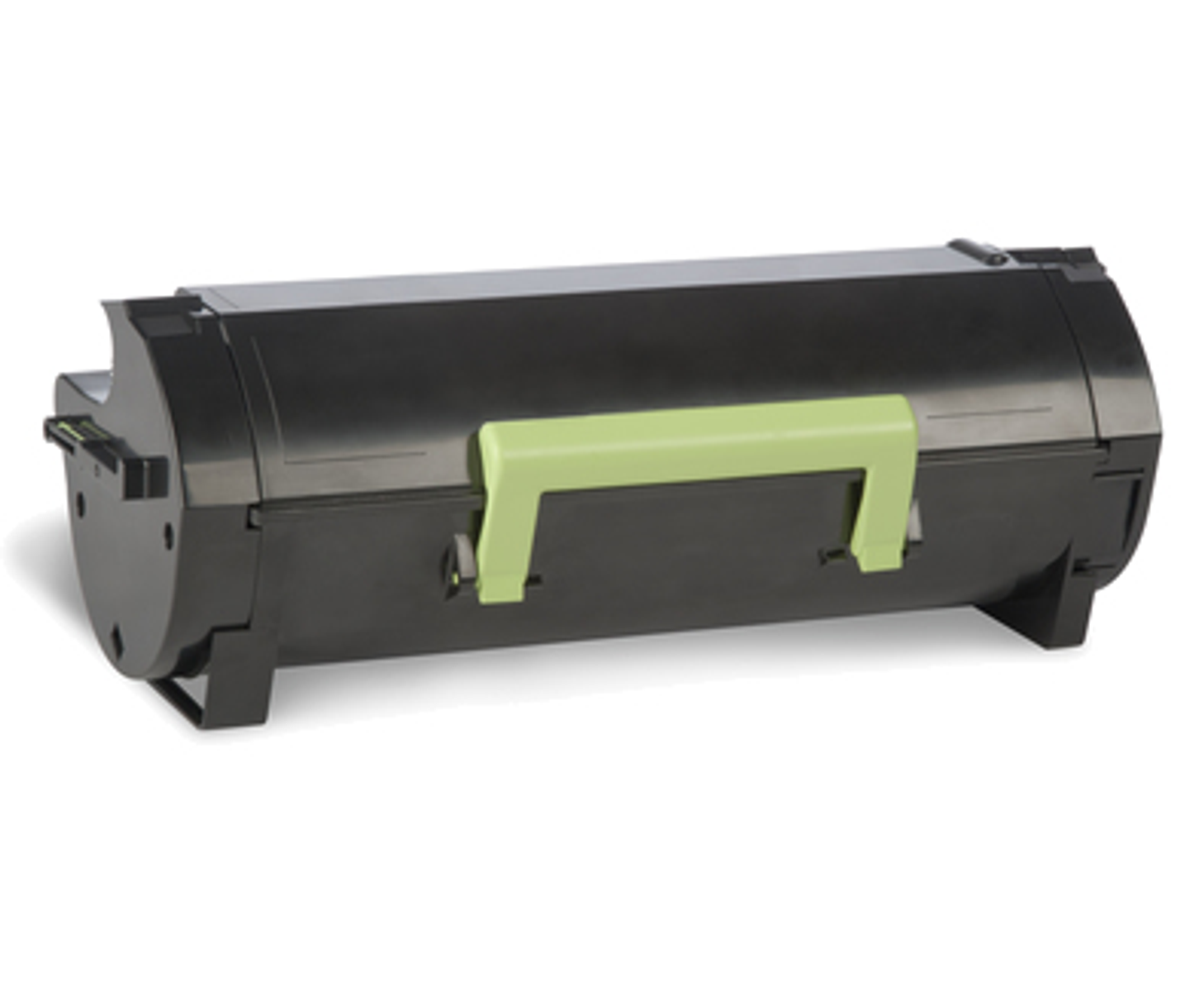 Cartuccia toner nera con maniglia verde. È una cartuccia lunga e cilindrica.