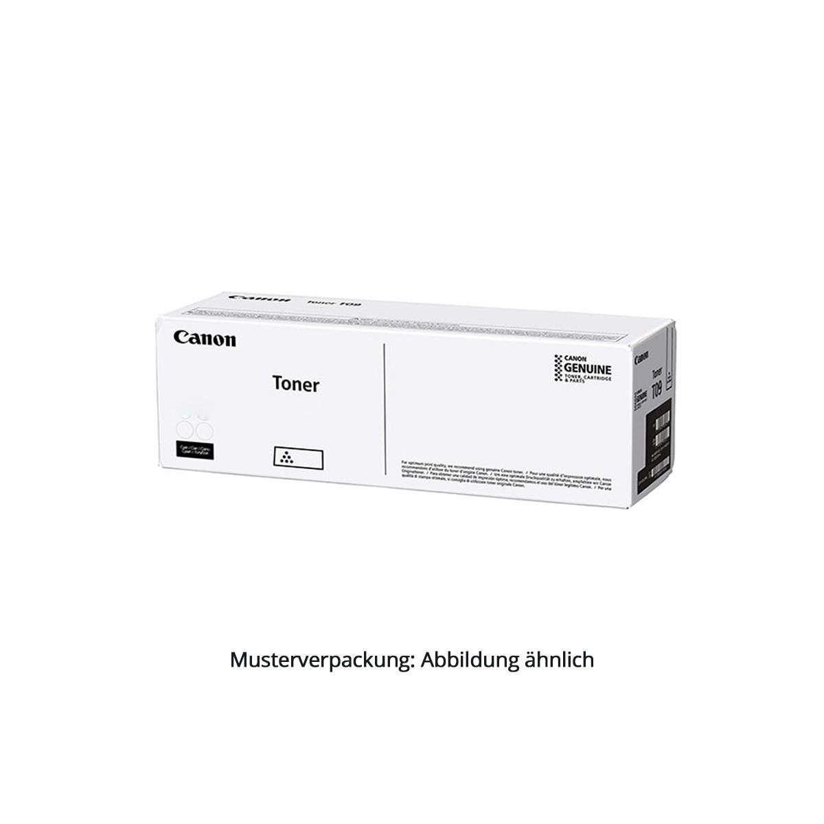 Scatola toner Canon bianca con logo. Testo: 'Musterverpackung: Abbildung ähnlich' sotto.