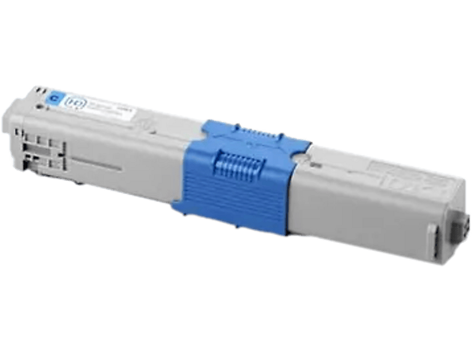 Niebieski wkład z tonerem. Wkład jest szary i niebieski.