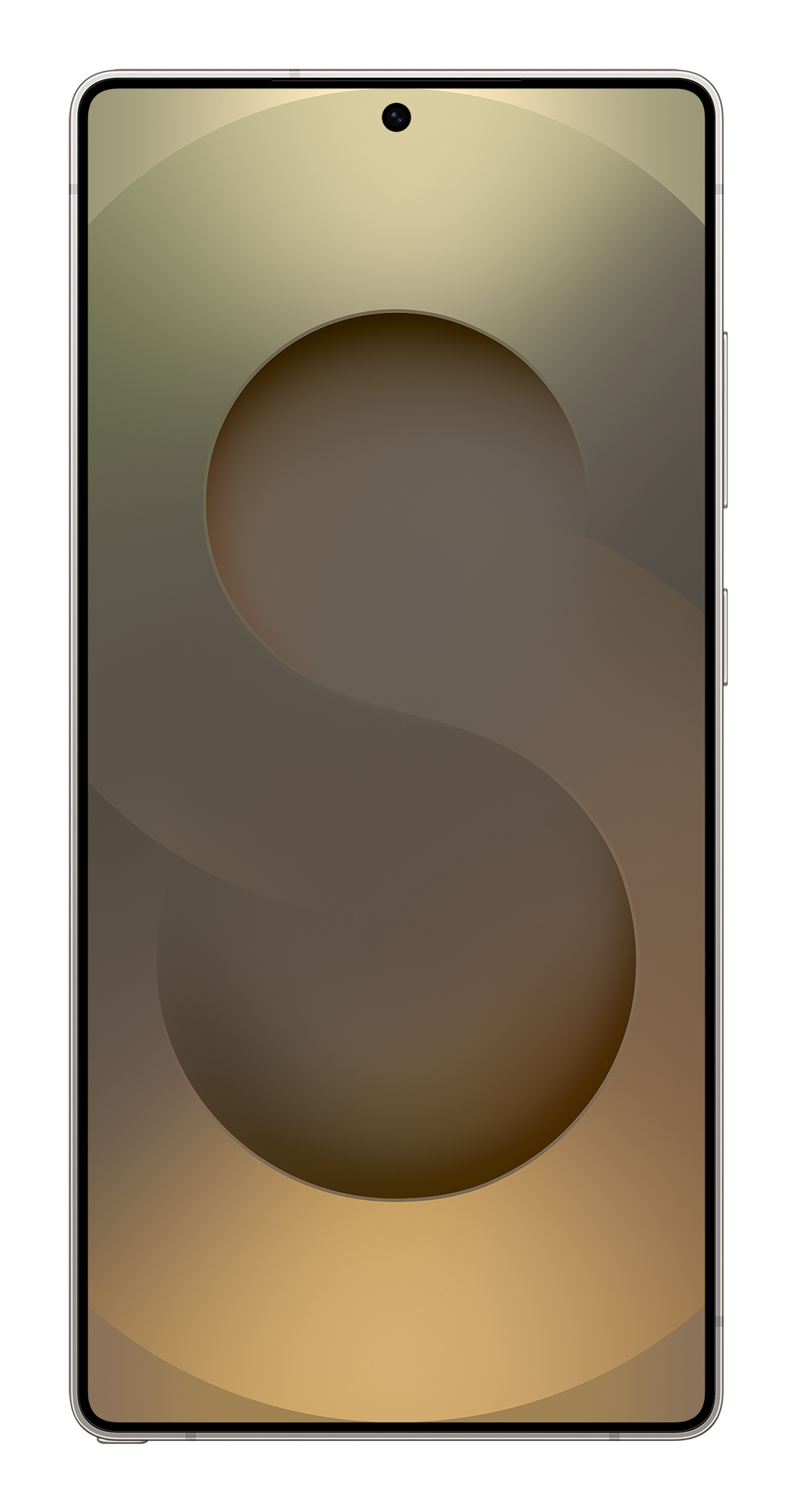 Smartfon z ekranem wyświetlającym abstrakcyjny wzór z okręgów i przednim aparatem.