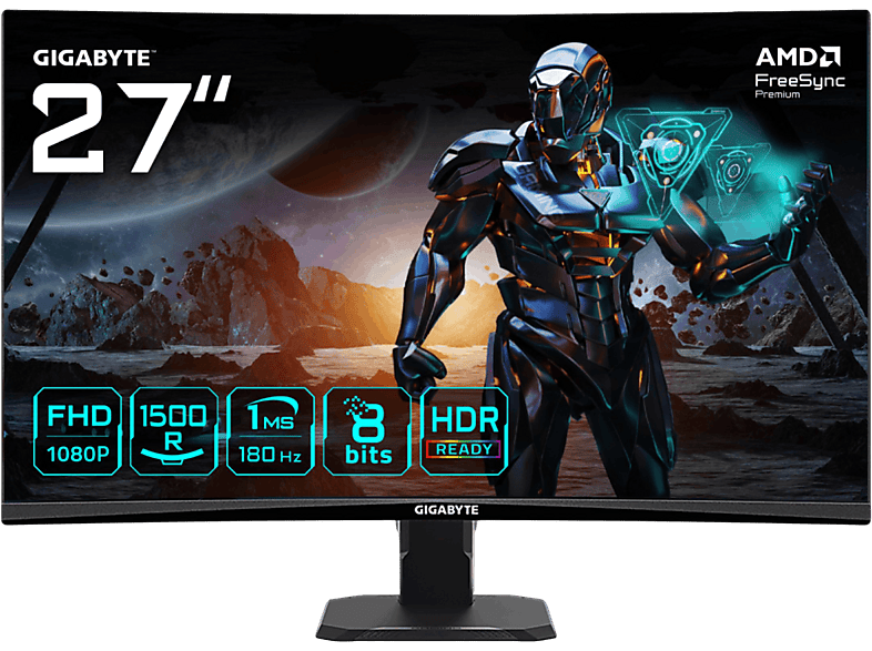 GIGABYTE GS27FC 27 Zoll Full-HD Gaming Monitor (1 ms Reaktionszeit , 180 Hz , 180 Hz nativ)