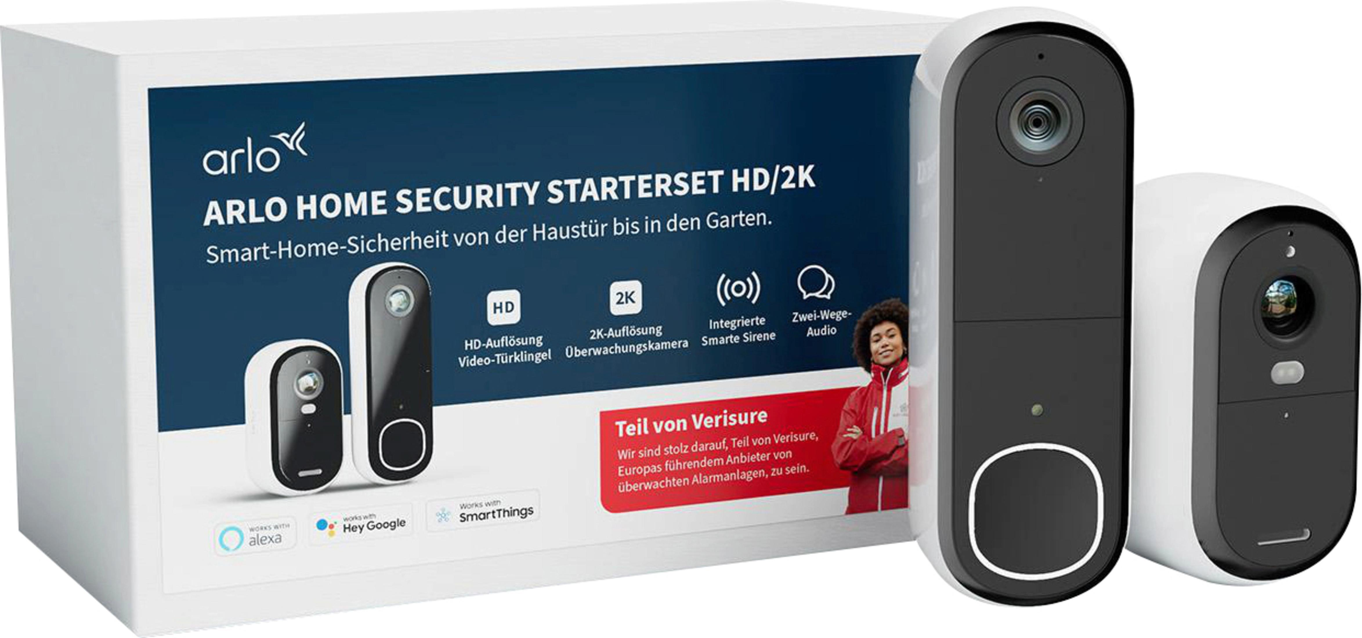 Eine weiße Box mit Sicherheitskameras und dem Bild einer Frau auf der Vorderseite.