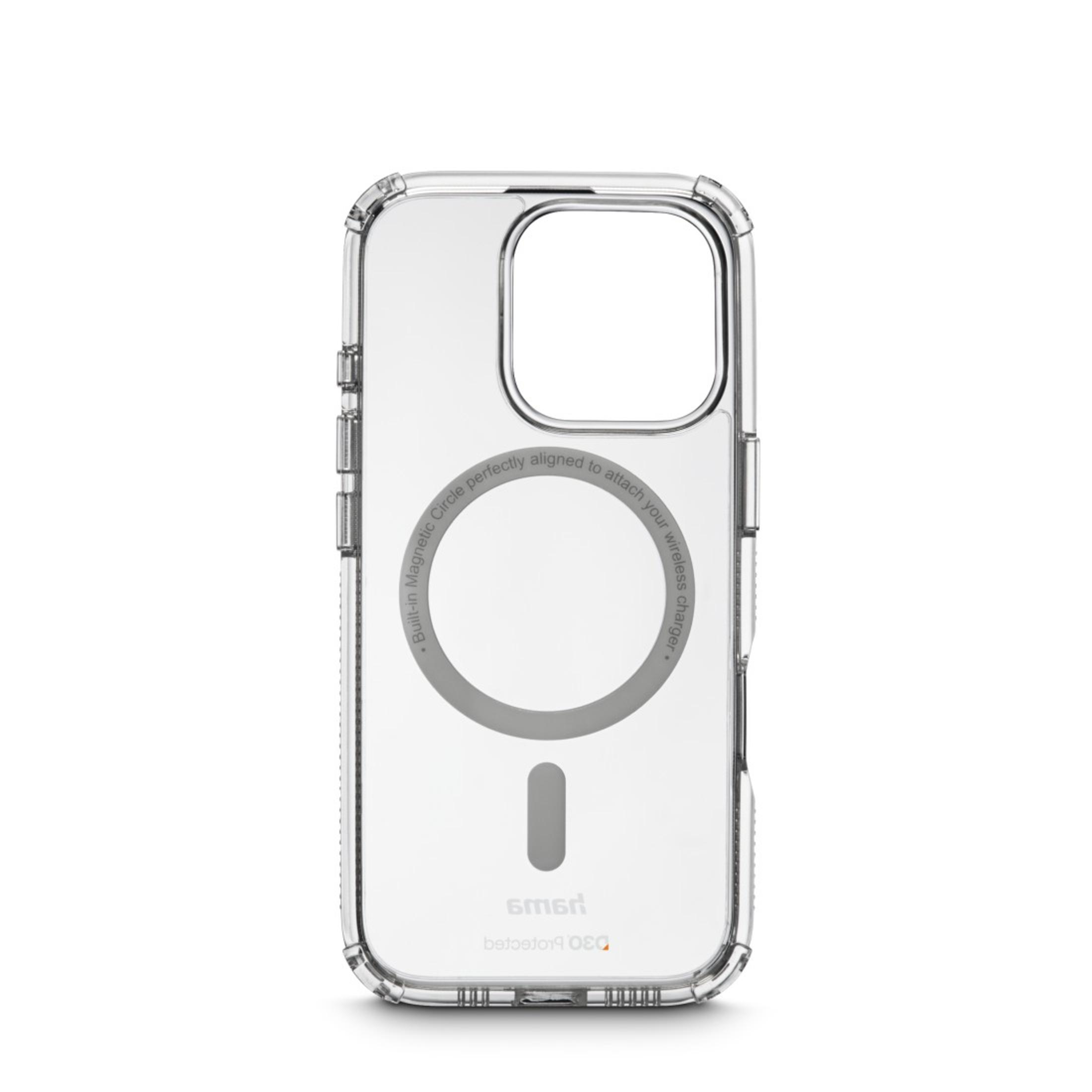 Custodia trasparente per telefono con intaglio per la fotocamera e design circolare. Sfondo bianco.