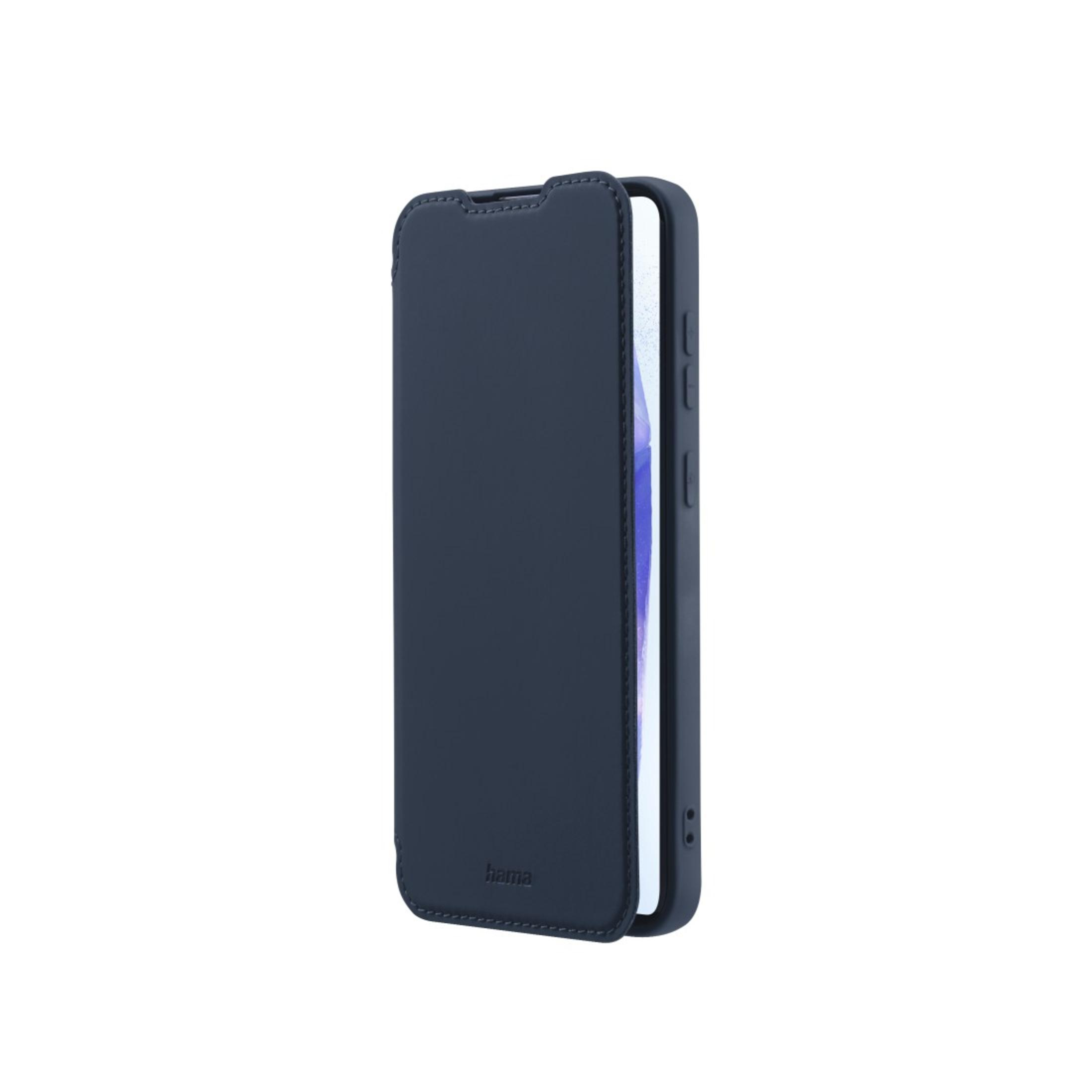 Una custodia per telefono, chiusa, di colore blu scuro.