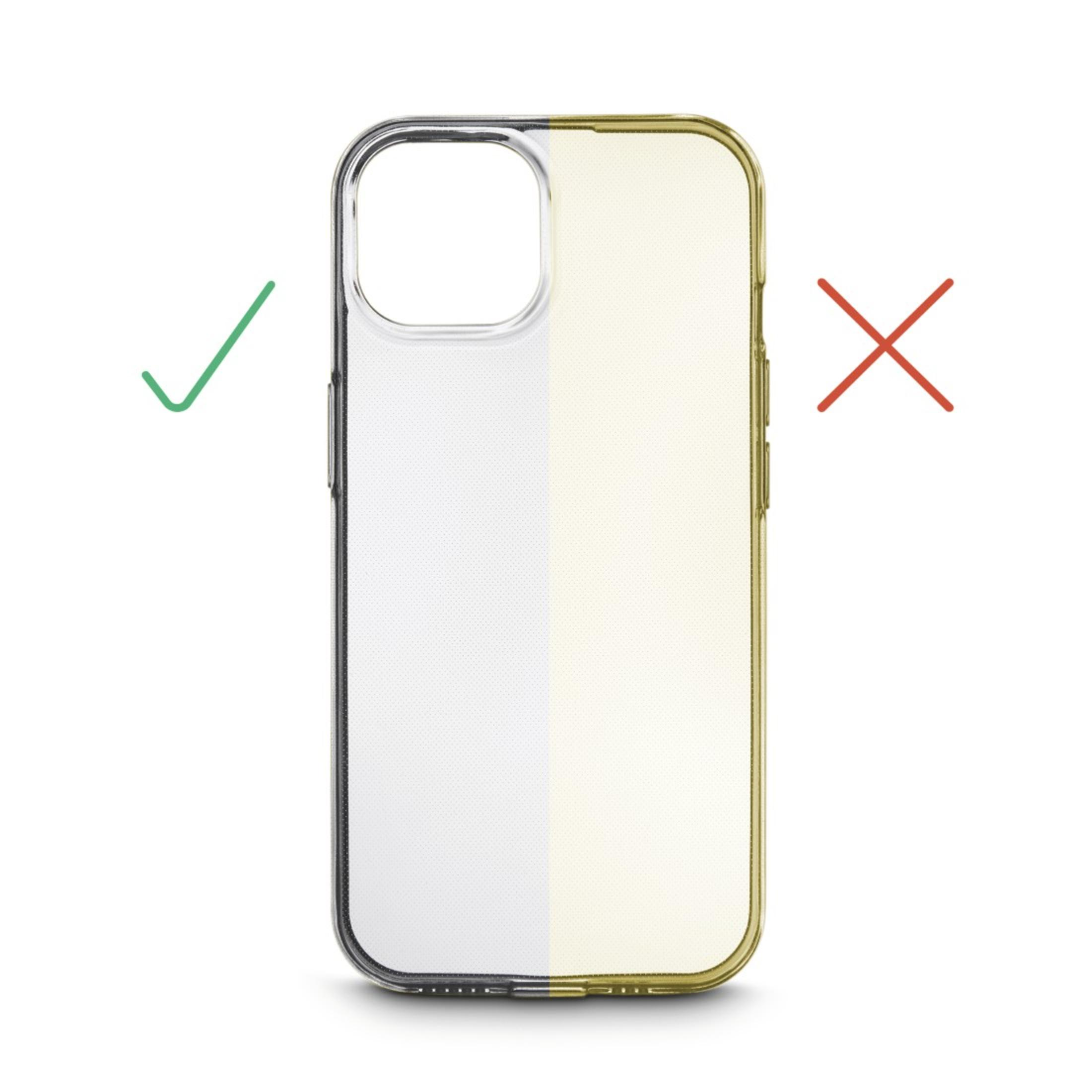 Etui na telefon, z zielonym ptaszkiem i czerwonym X na dwóch połówkach etui.