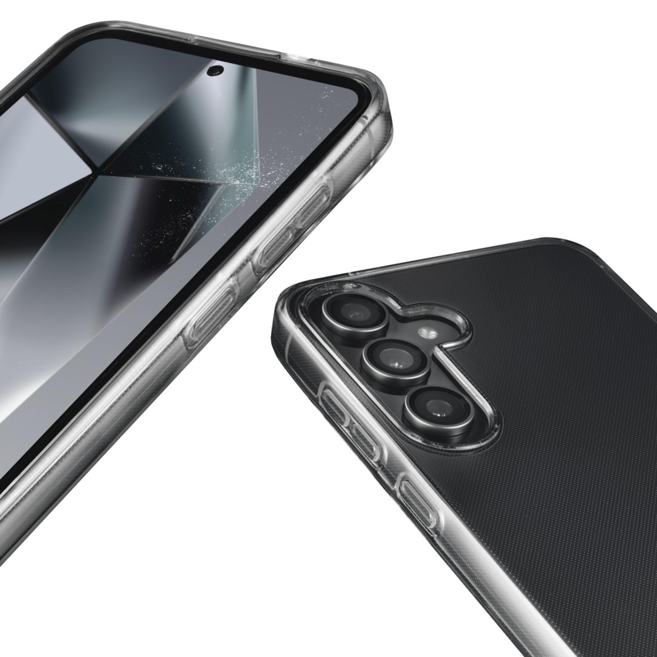 Deux téléphones, un avec une coque. Gros plan sur le coin d'un téléphone et d'une coque, tous deux avec une finition claire.