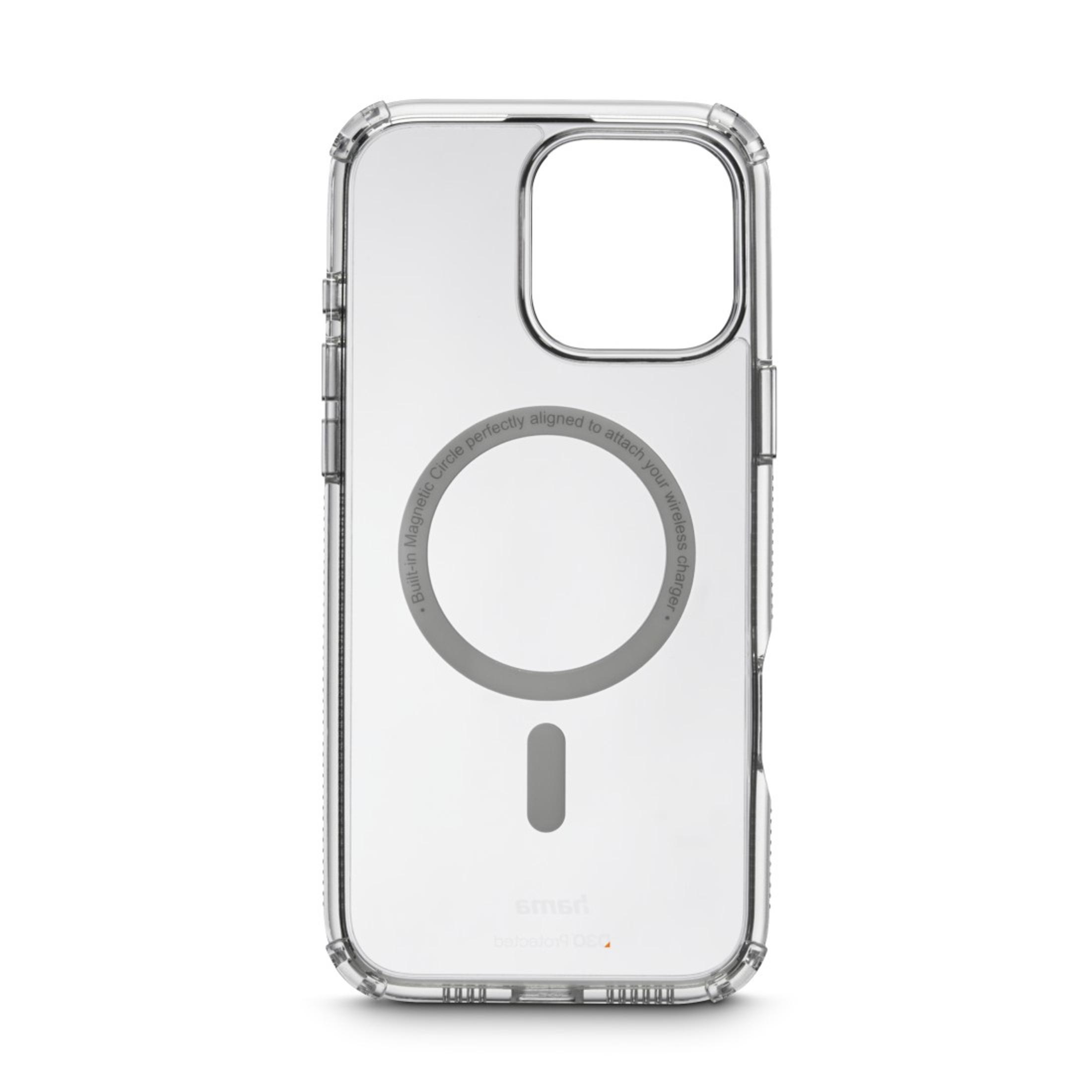 Custodia trasparente per telefono con cerchio magnetico, trasparente. Sfondo bianco.