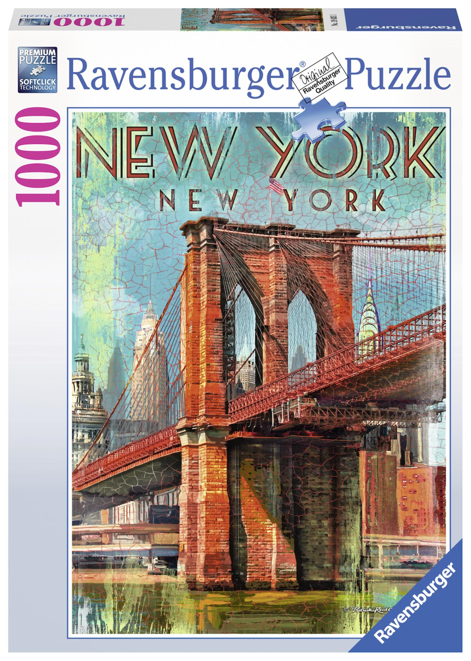 Eine New York Puzzle-Box mit Brooklyn Bridge und Skyline.