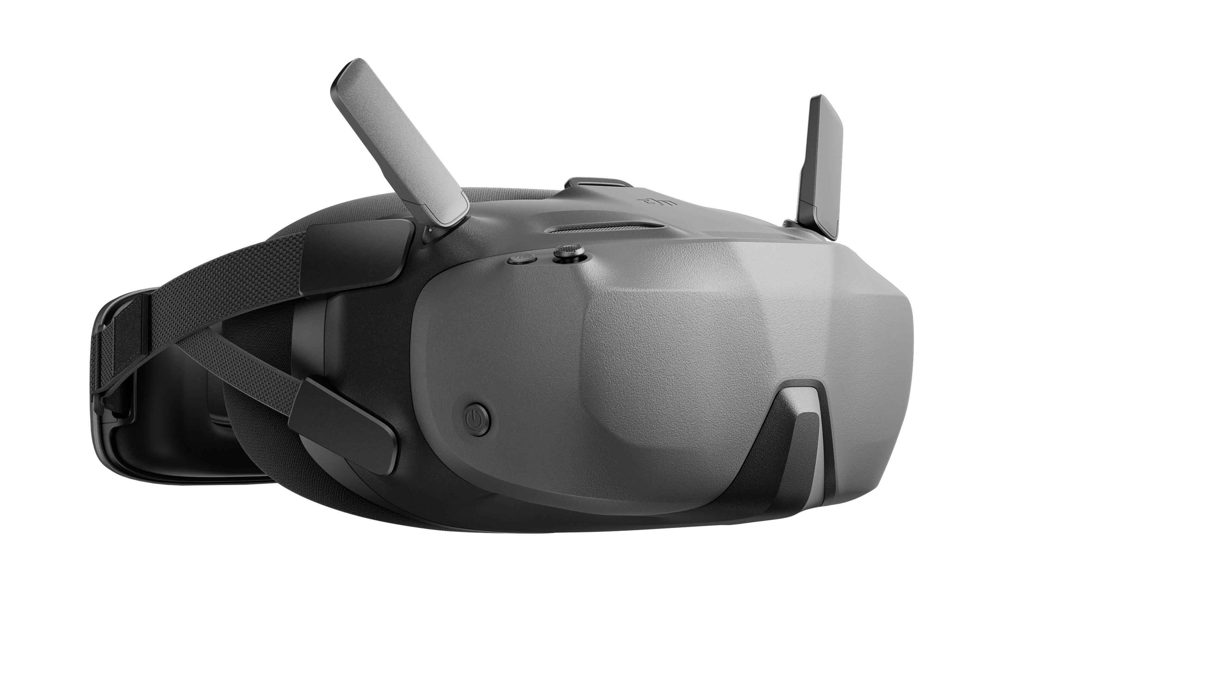 Ein VR-Headset auf weißem Hintergrund. Das Headset ist schwarz und grau.