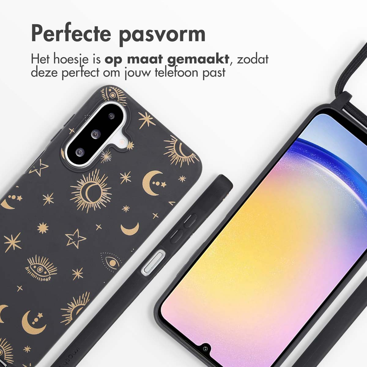 IMOSHION Siliconen design hoesje met koord - Geschikt voor Samsung Galaxy A26 - Telefoonhoesje voor Samsung Samsung Galaxy A26 Meerkleurig