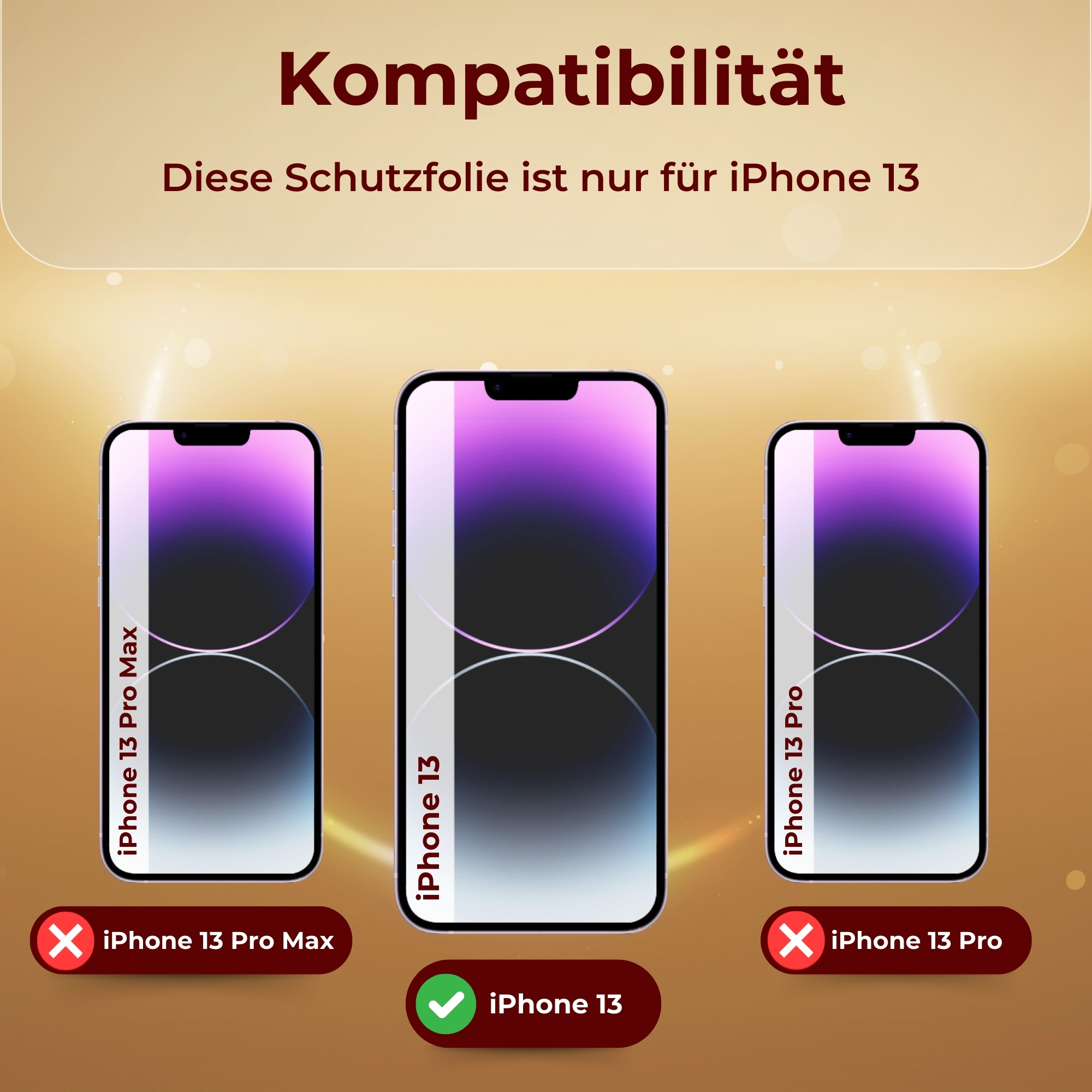 Diagramm zur Kompatibilität des iPhone 13 mit iPhone 13 Pro Max und iPhone 13 Pro.