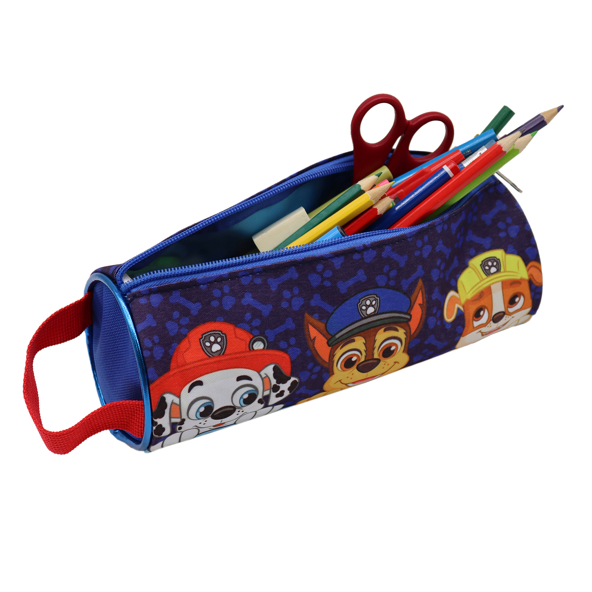 Estuche Paw Patrol con lápices, tijeras y borrador.