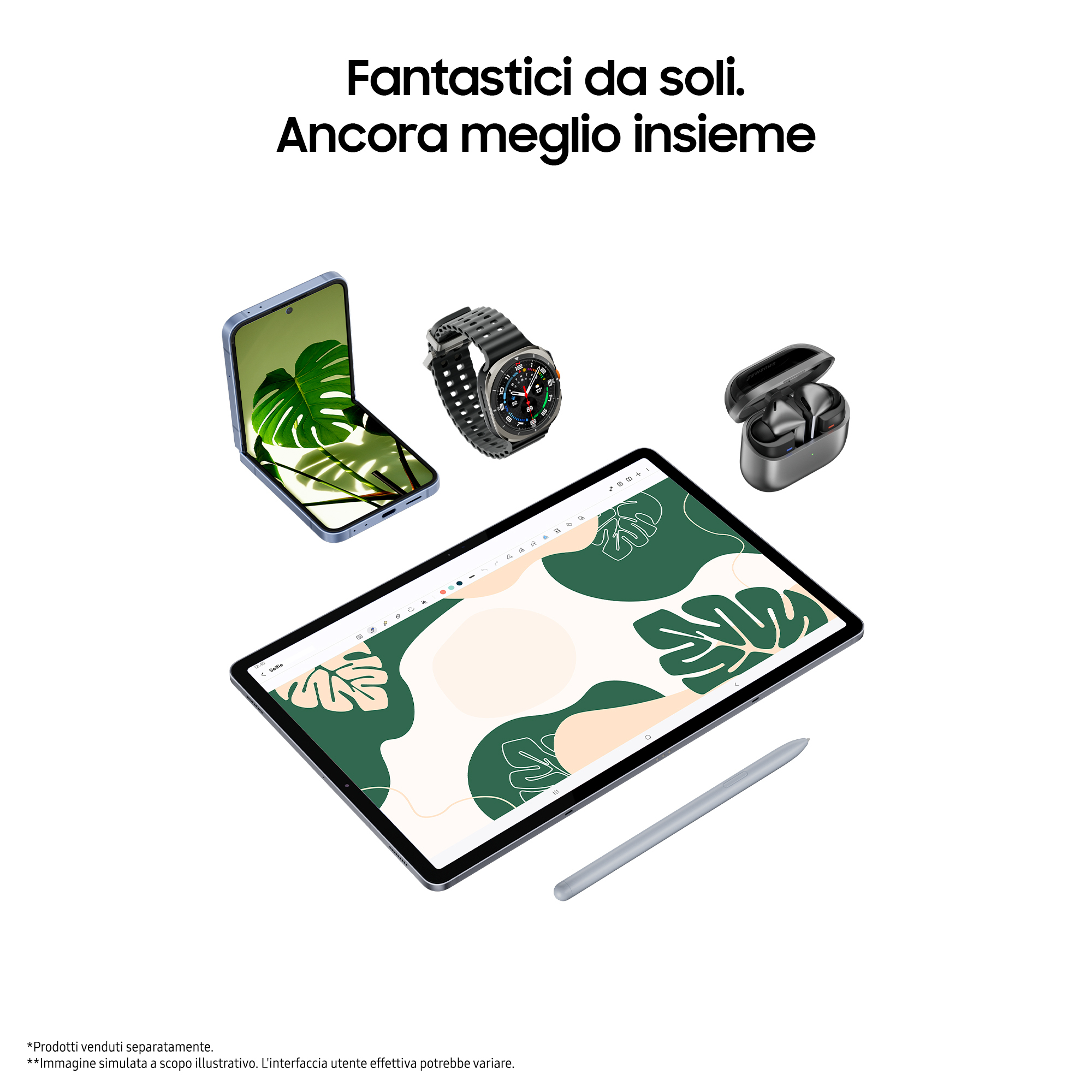 Tablet, smartwatch i słuchawki, o stylowym designie.