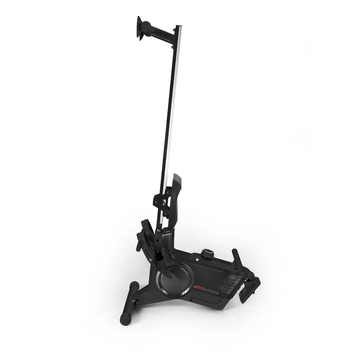 Rowing machine against a white background.