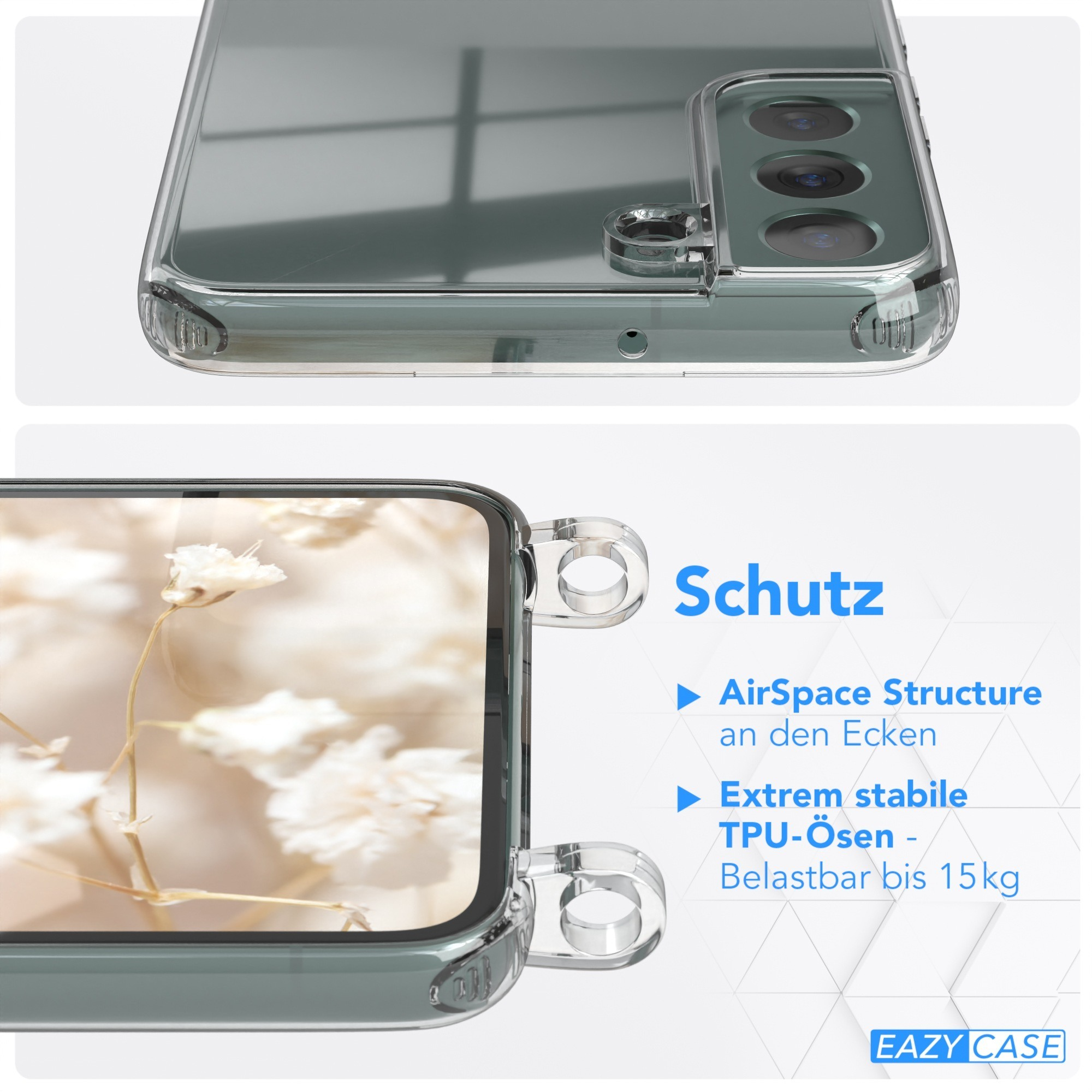 Nahaufnahme einer Handyhülle, die das Design und die Schutzmerkmale zeigt.