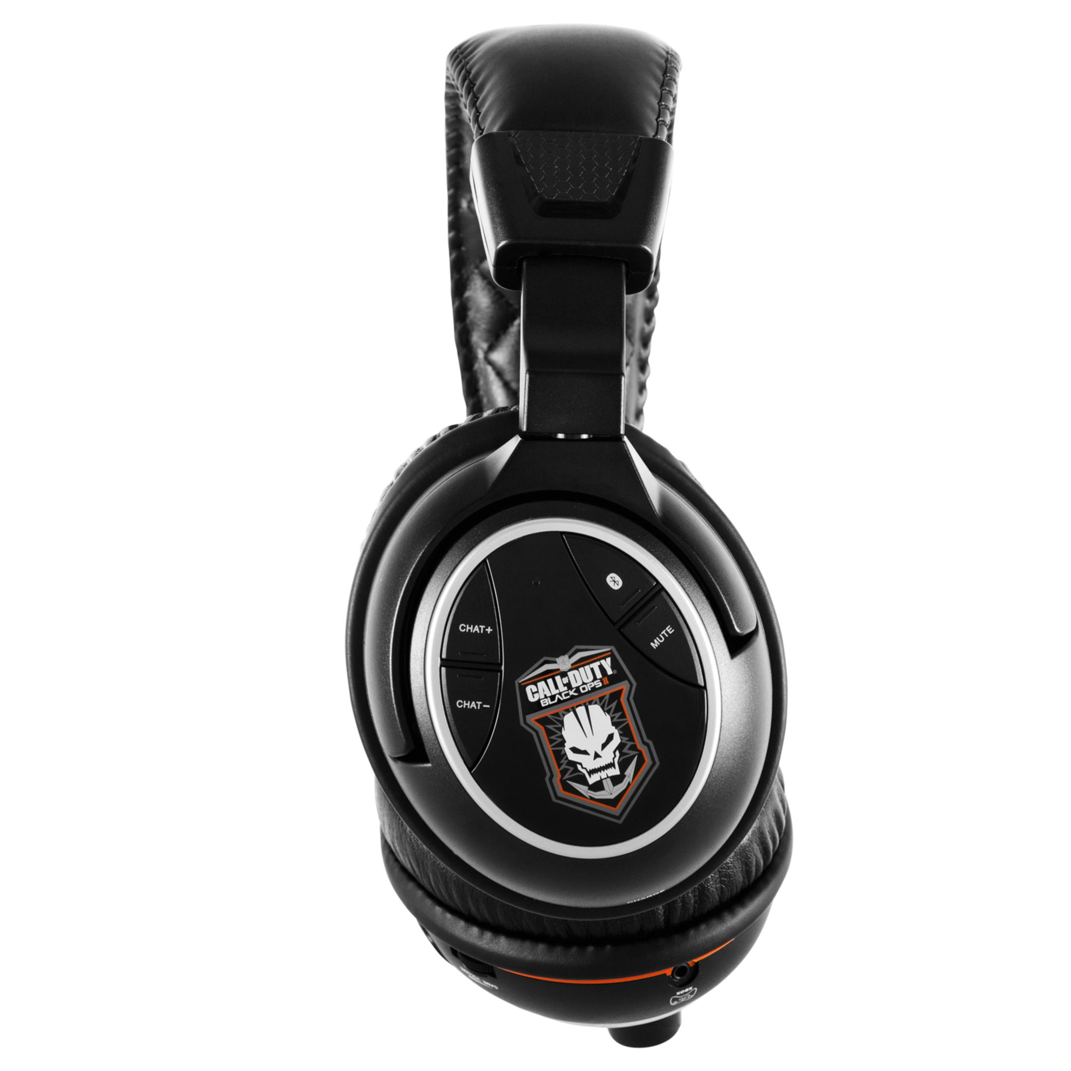 Schwarzes Gaming-Headset mit „Call of Duty“-Logo und Steuertasten.