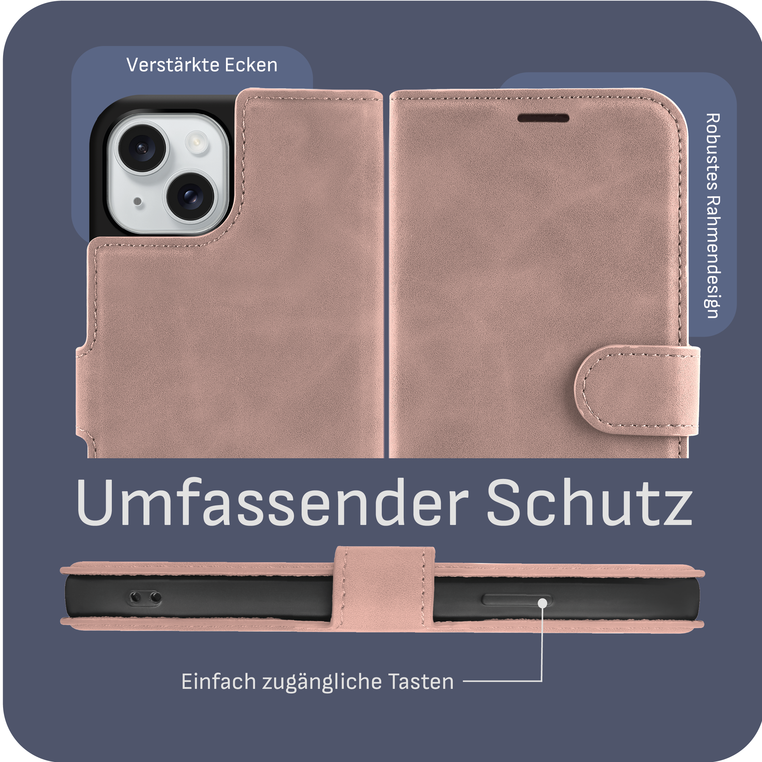 Nahaufnahme einer pinkfarbenen Handyhülle mit einem Telefon darin, zeigt Designdetails, Fokus auf Schutz.