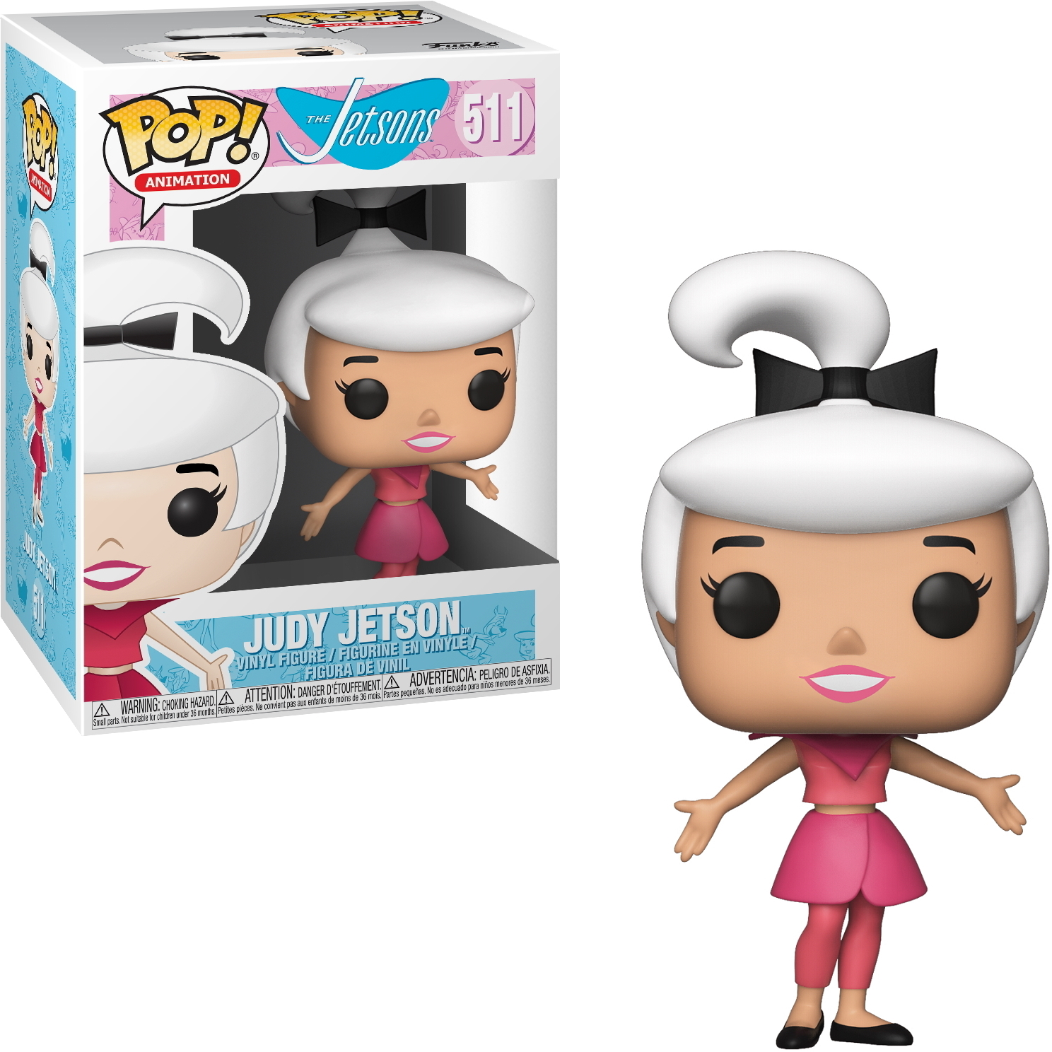 Judy Jetson Pop! Vinyl-Figur in der Box, mit einem Cartoon-Bild.