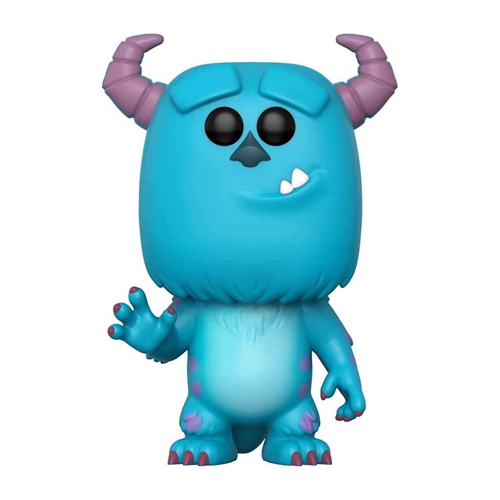 Blaue Sully Funko Pop Figur aus Monster AG, mit einem lächelnden Gesichtsausdruck.