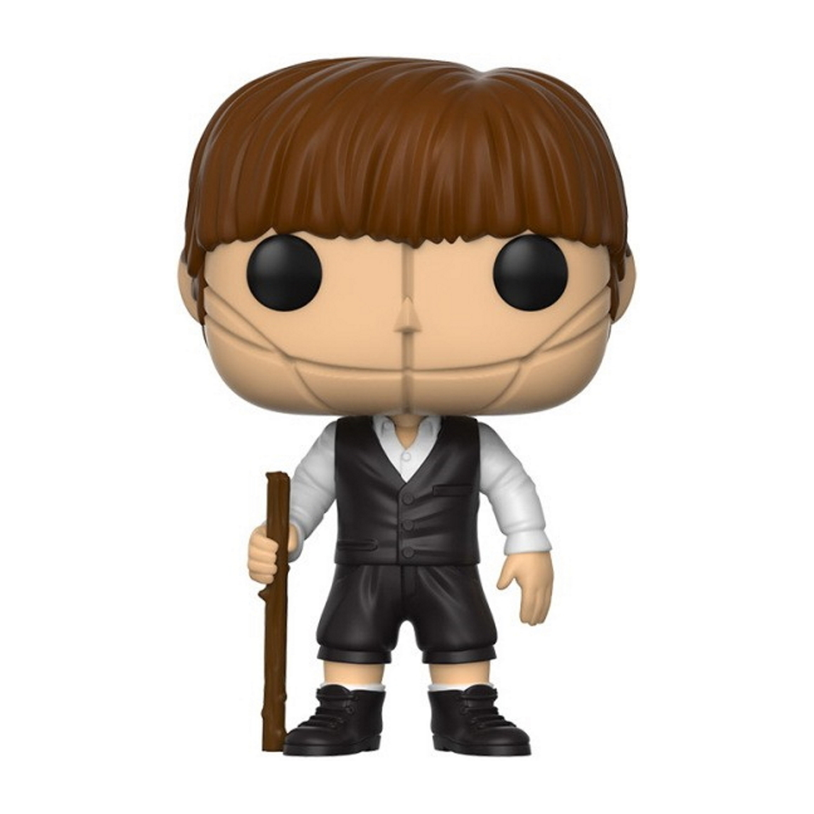 Funko Pop Figur einer Marionette aus dem Film Pinocchio. Sie hat einen Holzstab und trägt eine Weste.