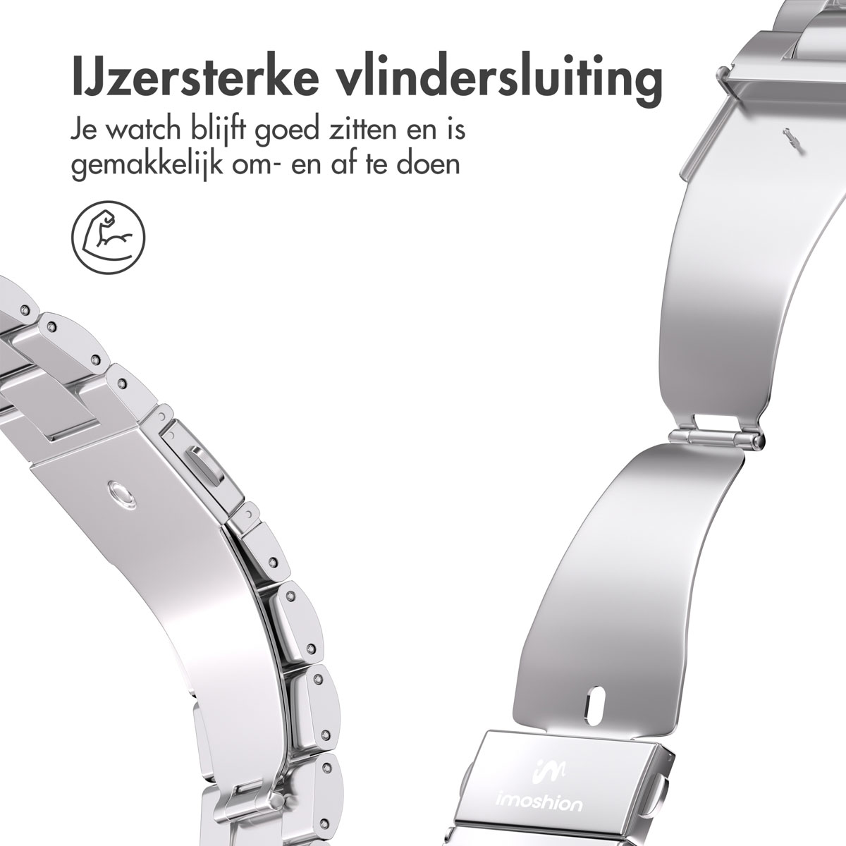 IMOSHION Stalen  bandje - Geschikt voor Apple Watch (38/40/41/42 mm) - Smartwatch band Silver