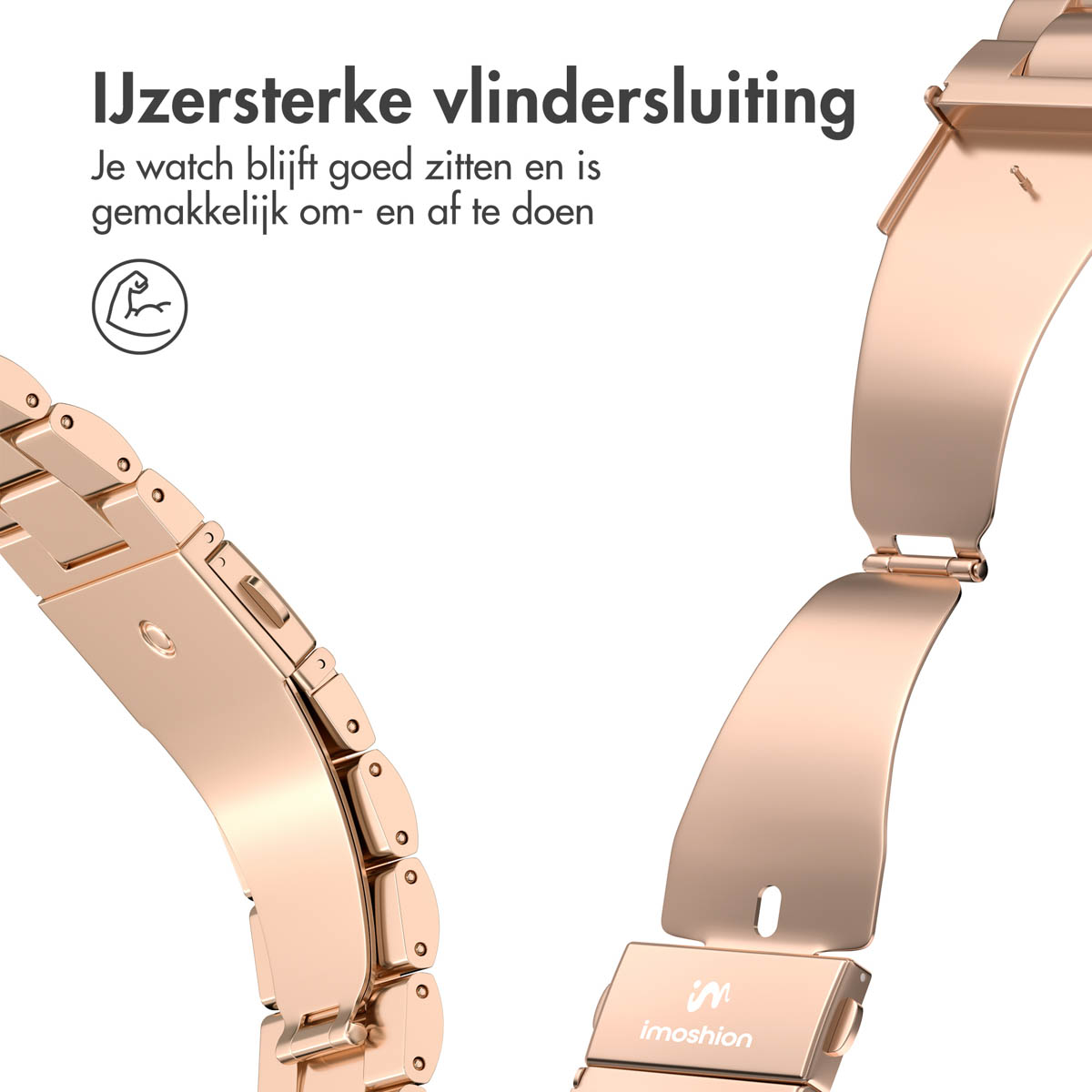 IMOSHION Stalen  bandje - Geschikt voor Apple Watch (44/45/46/49 mm) - Smartwatch Band Rose Gold