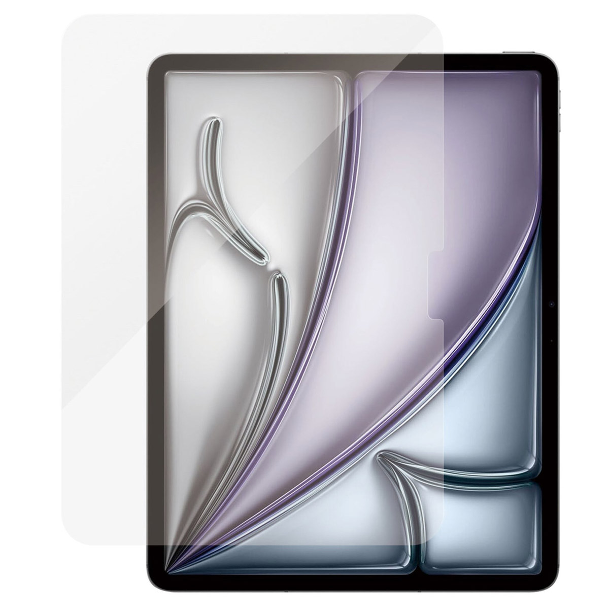Tablette avec un protecteur d'écran en cours d'application.