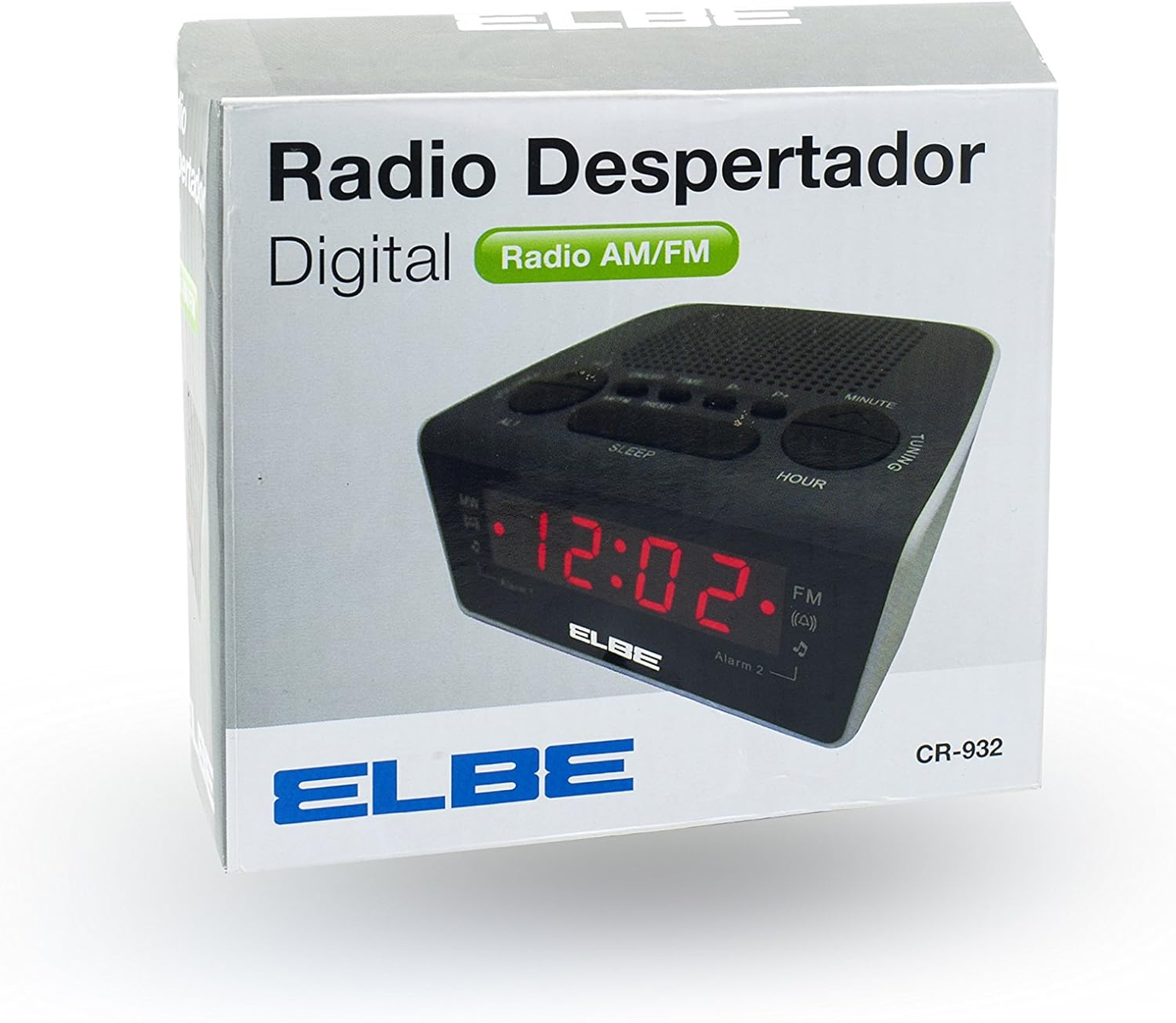 Budzik w pudełku, z wyświetlaną godziną 12:02.