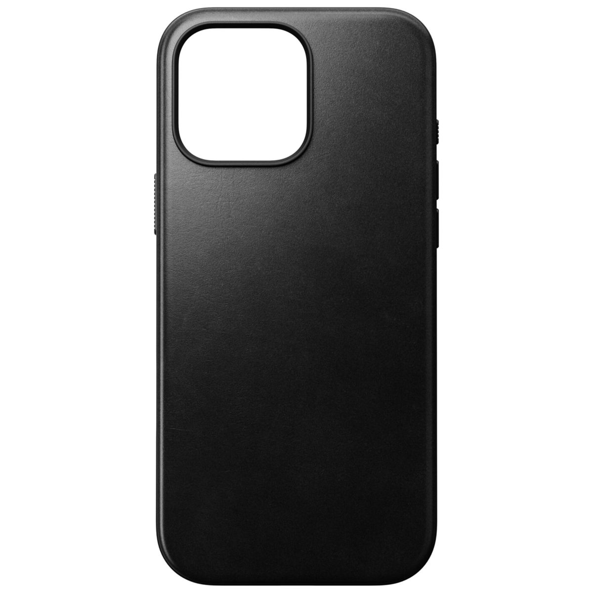 Custodia nera per telefono con ritaglio per fotocamera.