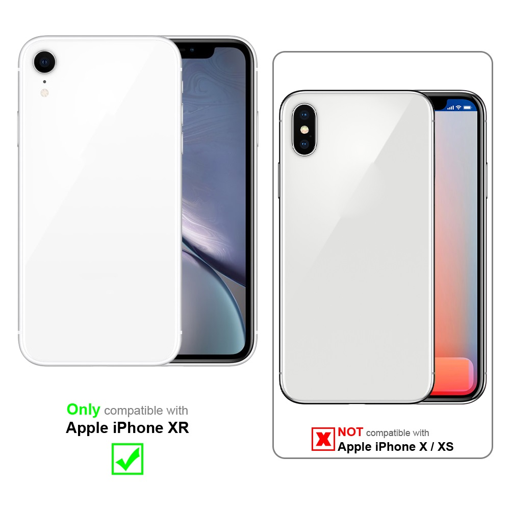 Due iPhone bianchi: uno è iPhone XR, l'altro iPhone X/XS, con un segno di spunta e una croce.
