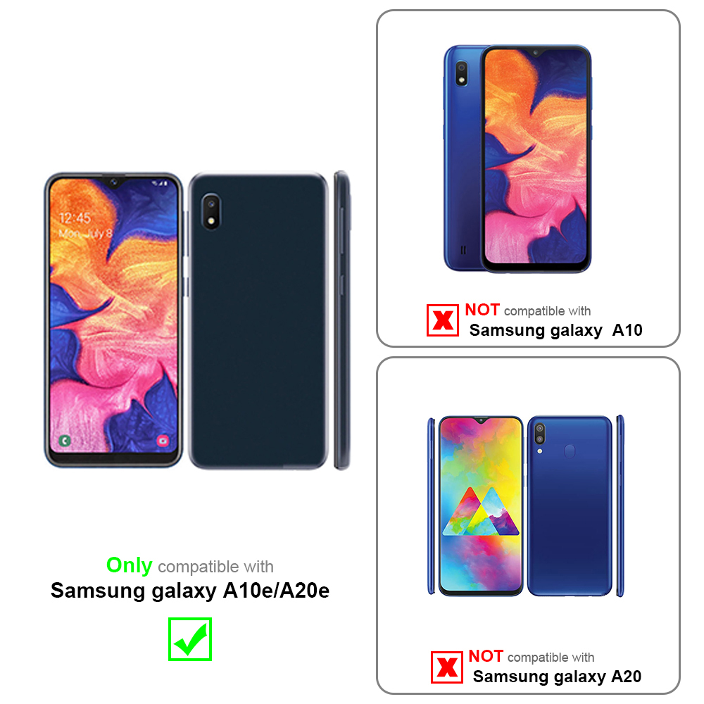 Diagrama comparando teléfonos. Solo compatible con Samsung Galaxy A10e/A20e.