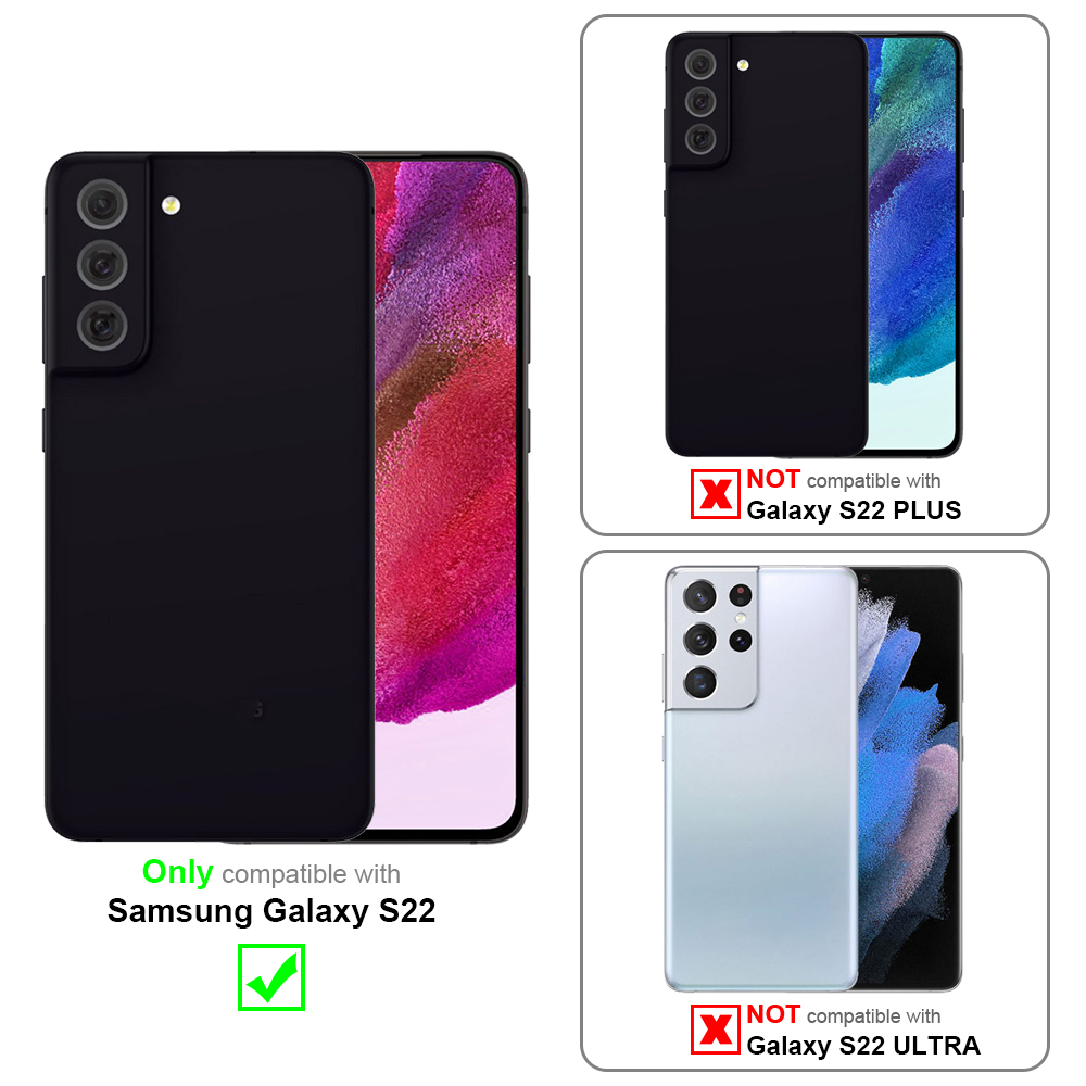 Telefonhüllen mit Kompatibilitätsinformationen. Die Hüllen sind schwarz, und die Grafiken zeigen Telefonmodelle und Kompatibilität.