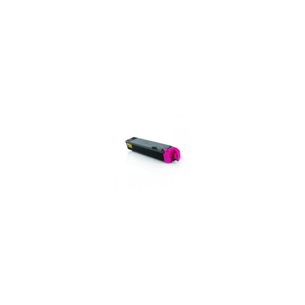 Cartuccia toner rosa. La cartuccia è nera con un'estremità rosa.