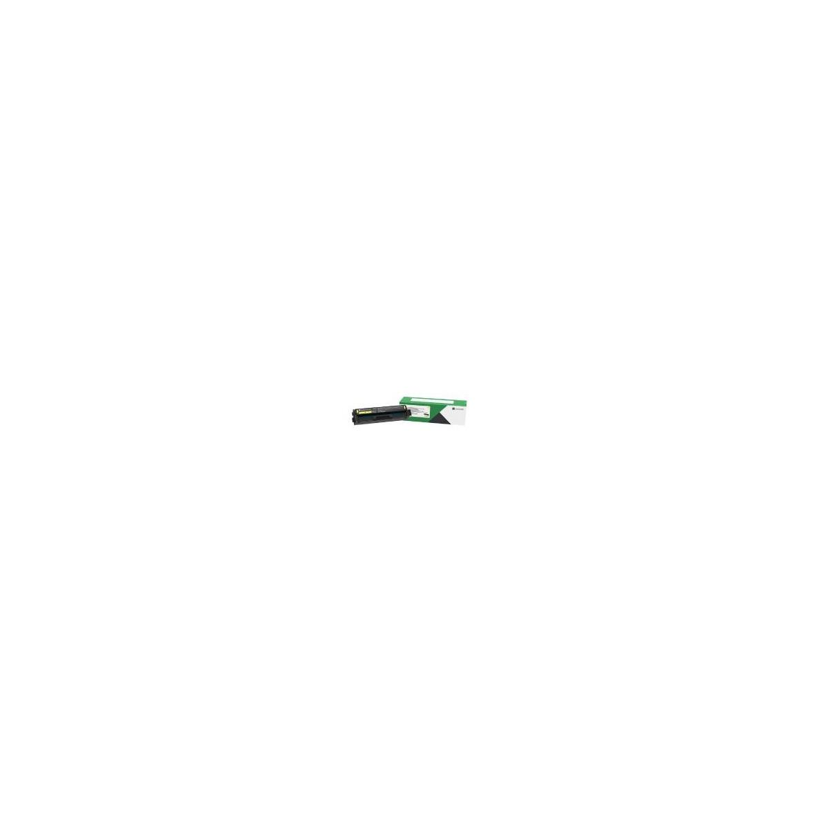 Zwarte en groene printercartridge. De cartridge staat op een witte achtergrond.