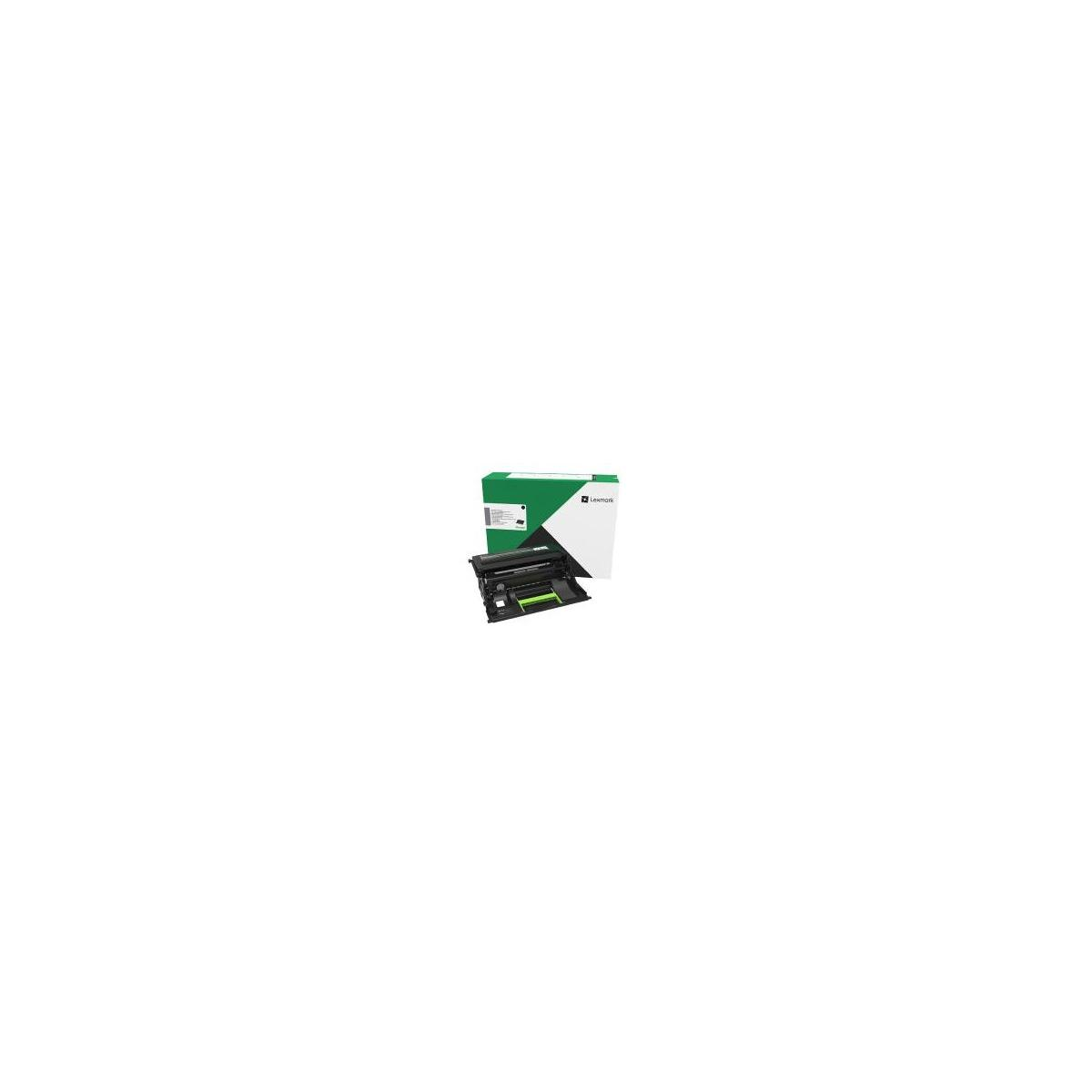 Cartuccia toner per stampante in una scatola, nera e verde.