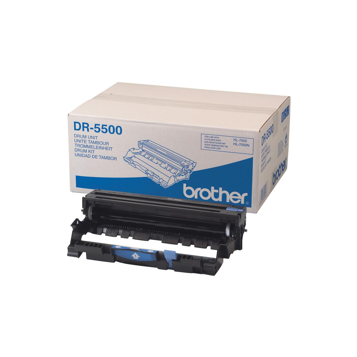 Un'unità tamburo Brother DR-5500 e una scatola con testo e immagine dell'unità.