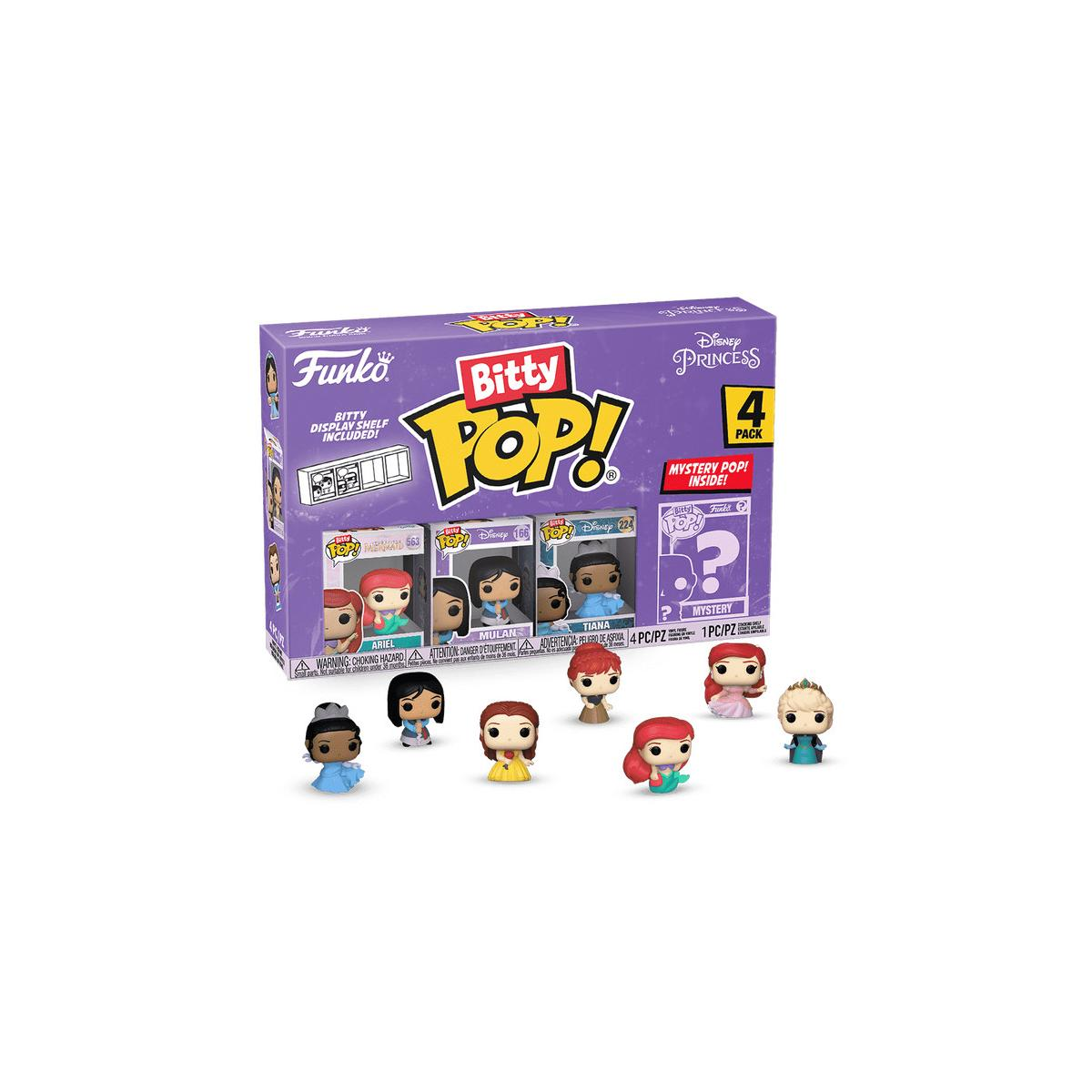 Pudełko Funko Bitty Pop! z księżniczkami Disneya. Osiem figurek w środku i z przodu.