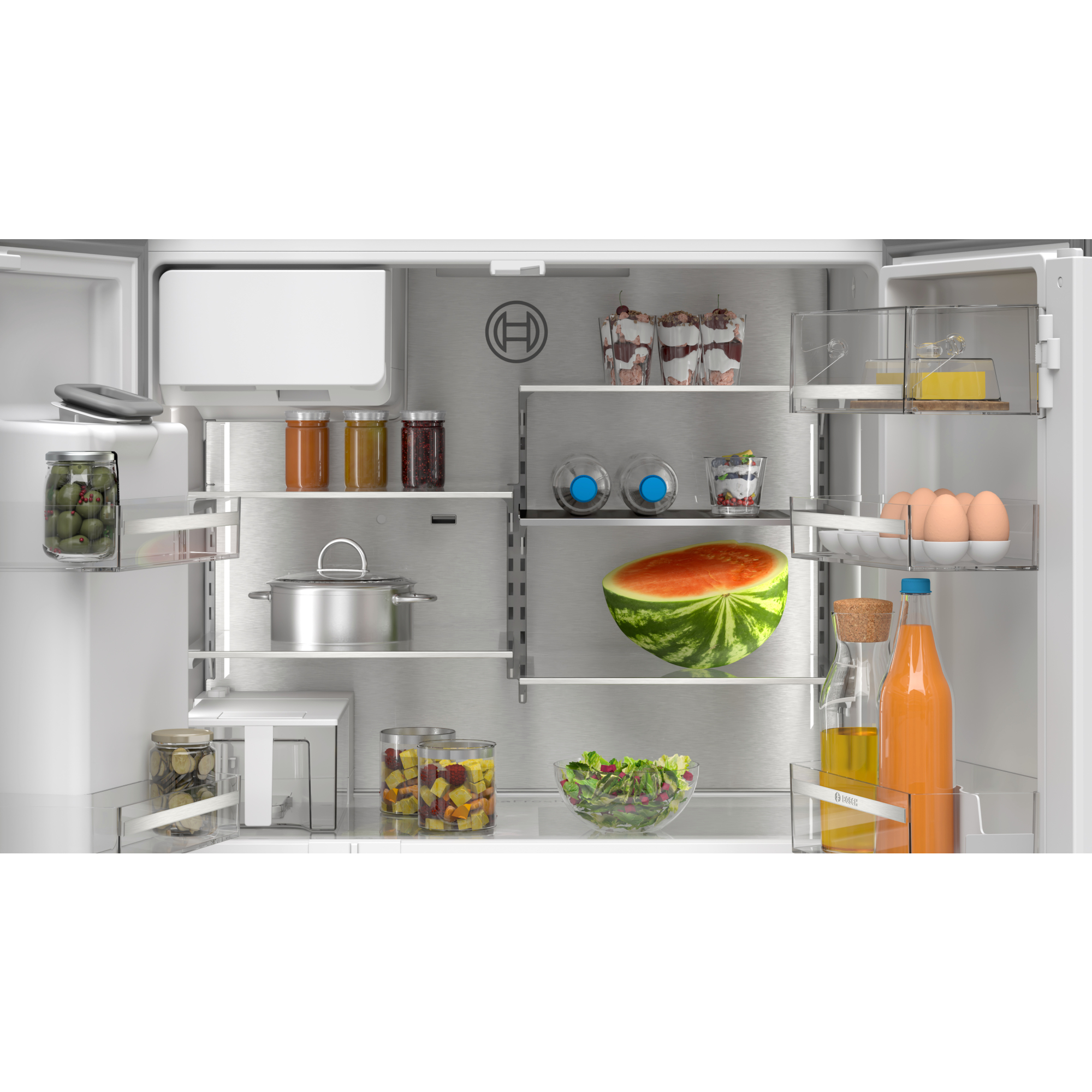 BOSCH KFI96AXEA Serie 6 Side-by-Side (E, 180 mm hoch, Schwarz, Edelstahl)