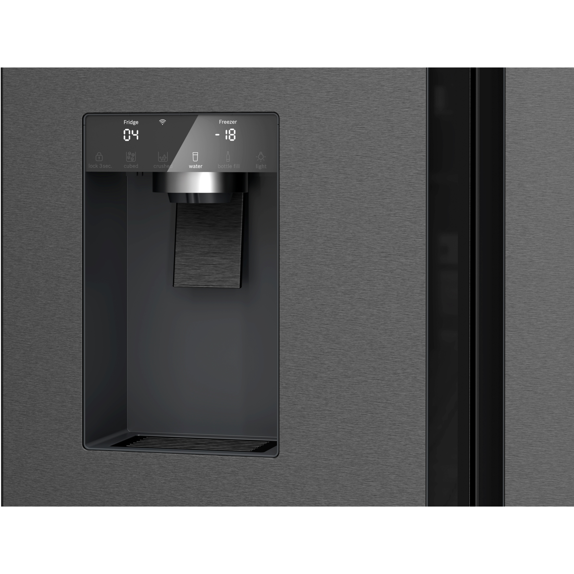 BOSCH KFI96AXEA Serie 6 Side-by-Side (E, 180 mm hoch, Schwarz, Edelstahl)