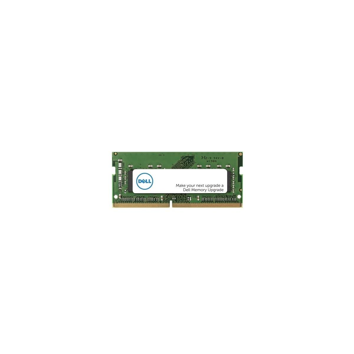 Moduł rozszerzenia pamięci Dell na białym tle. Ma zieloną płytkę drukowaną.